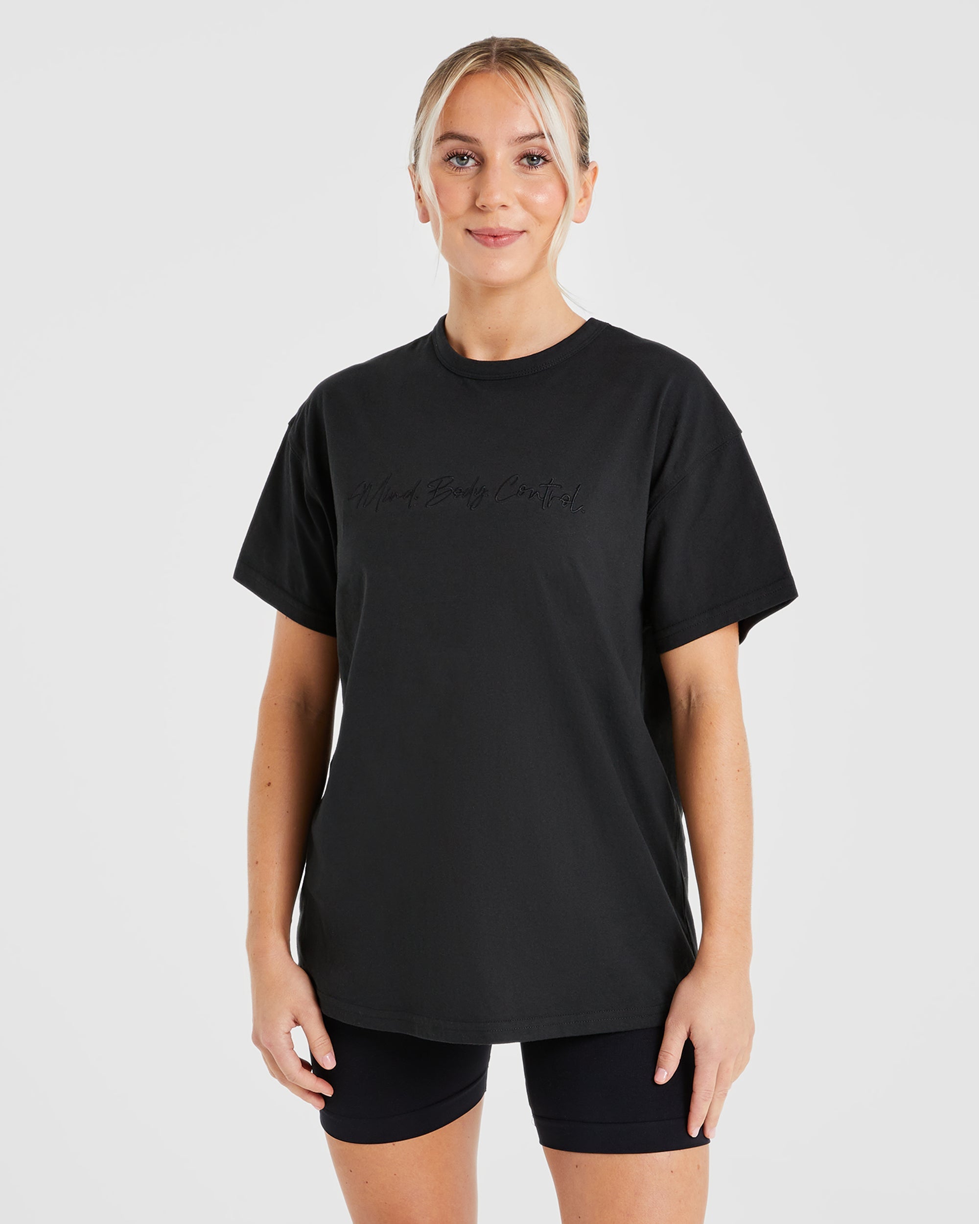 T shirt surdimensionné Mind Body Control - Noir