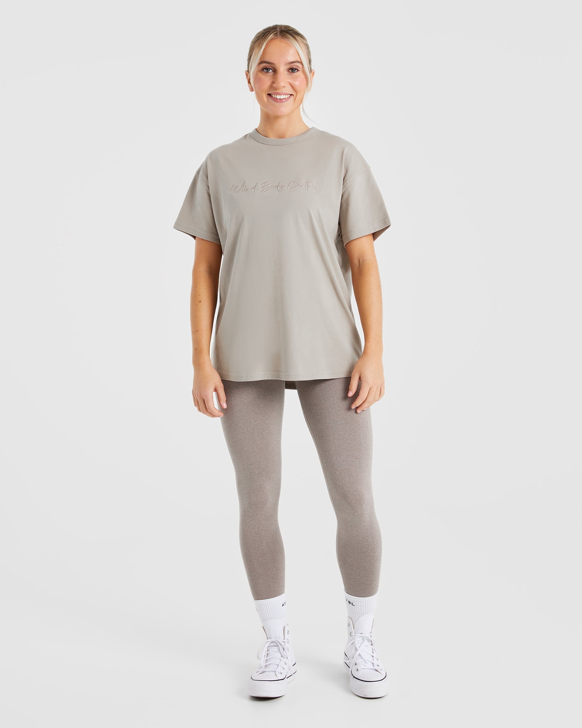 Mind Body Control Oversized T Shirt - Muted Oak