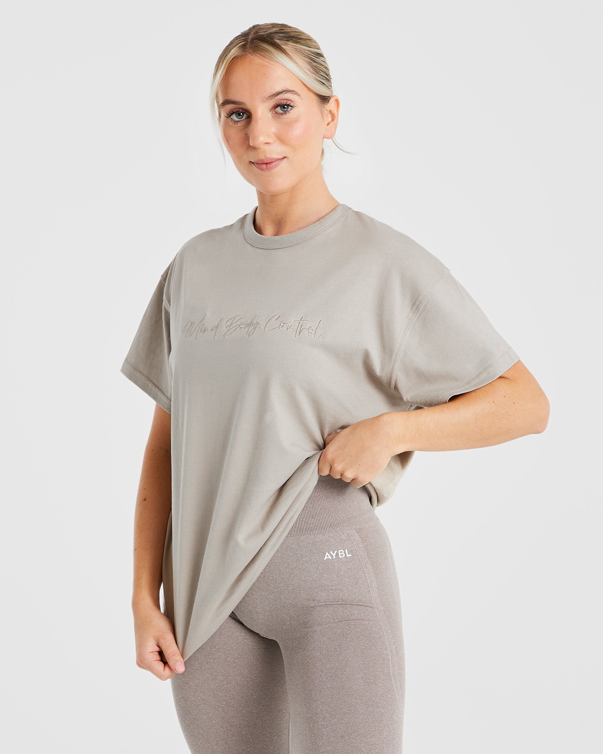 Mind Body Control Oversized T Shirt - Muted Oak