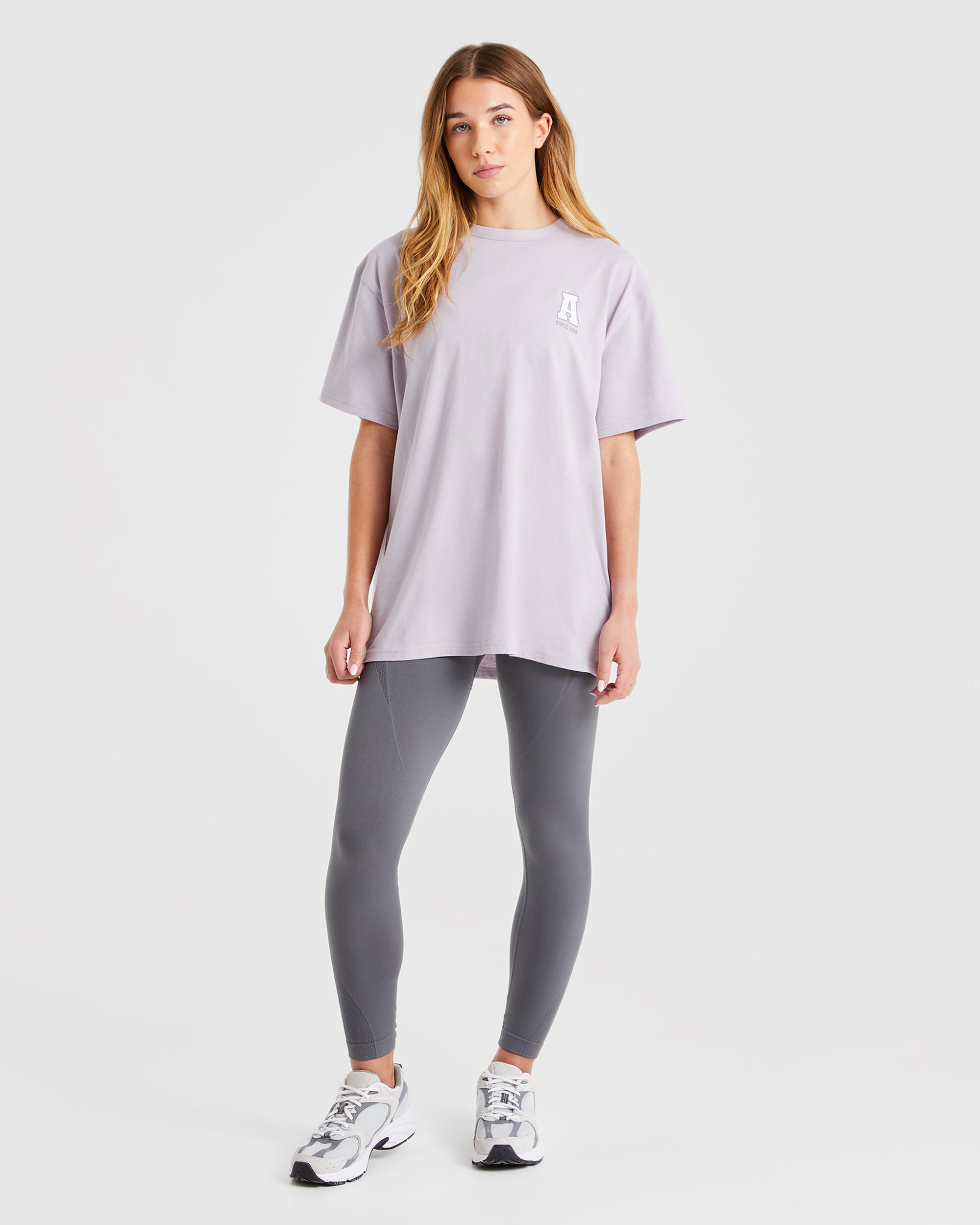 Varsity Statement Oversized T Shirt - Purple