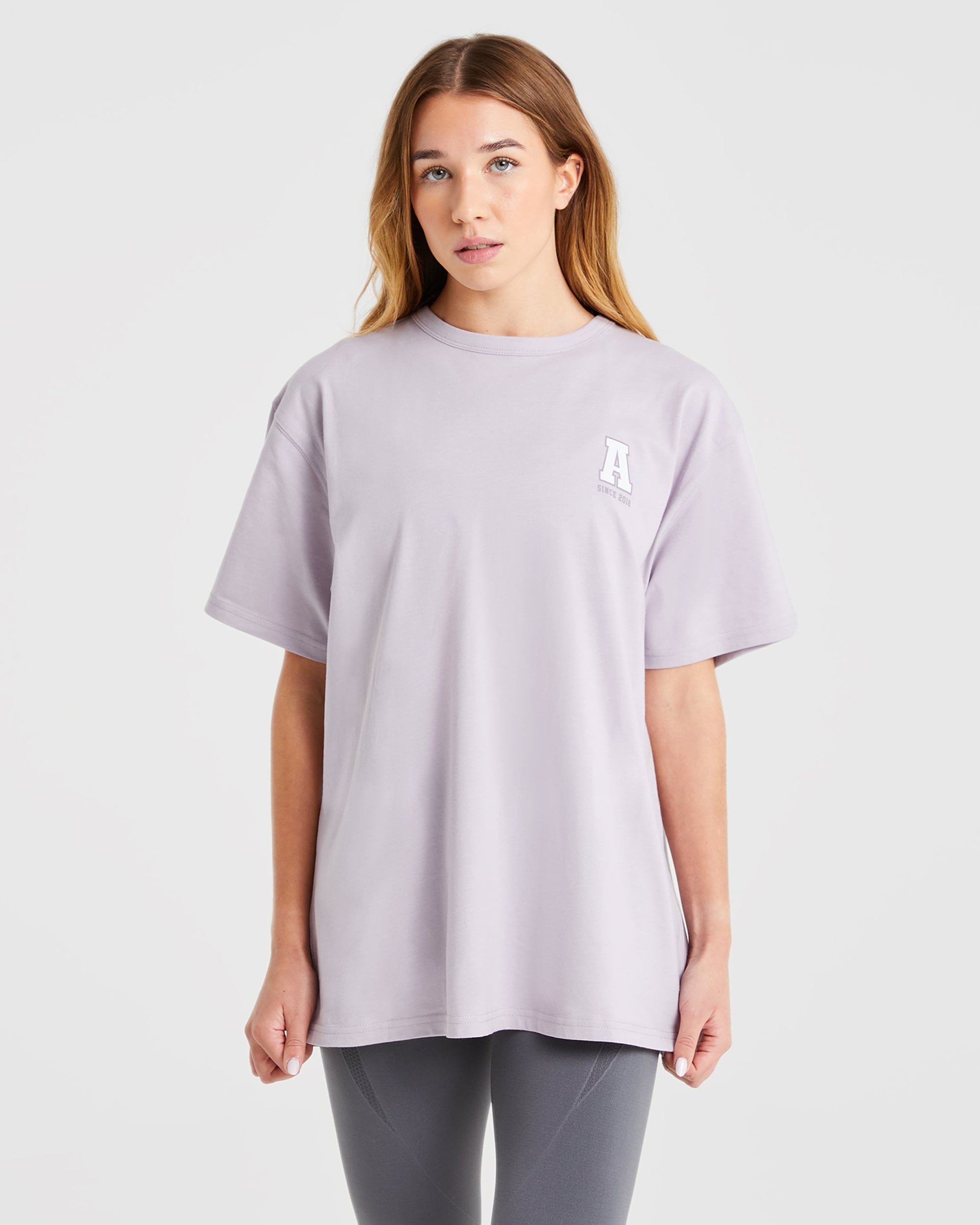 Varsity Statement Oversized T Shirt - Purple