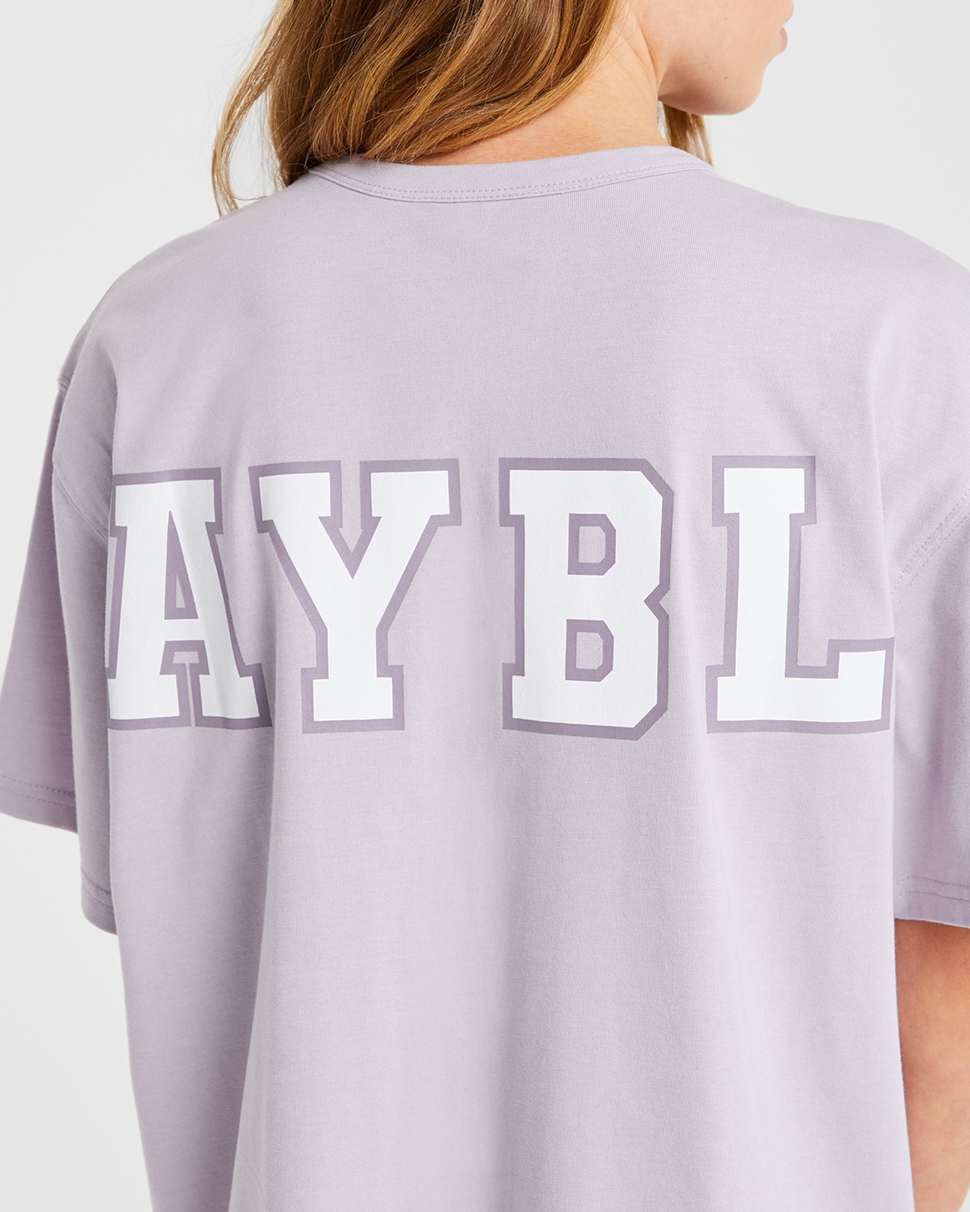 Varsity Statement Oversized T Shirt - Purple