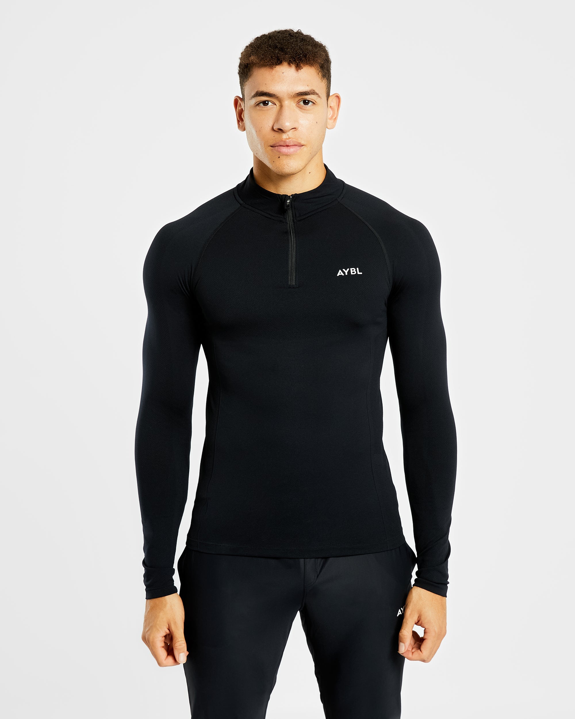 Pull Essential Seamless 1/4 Zip - Noir