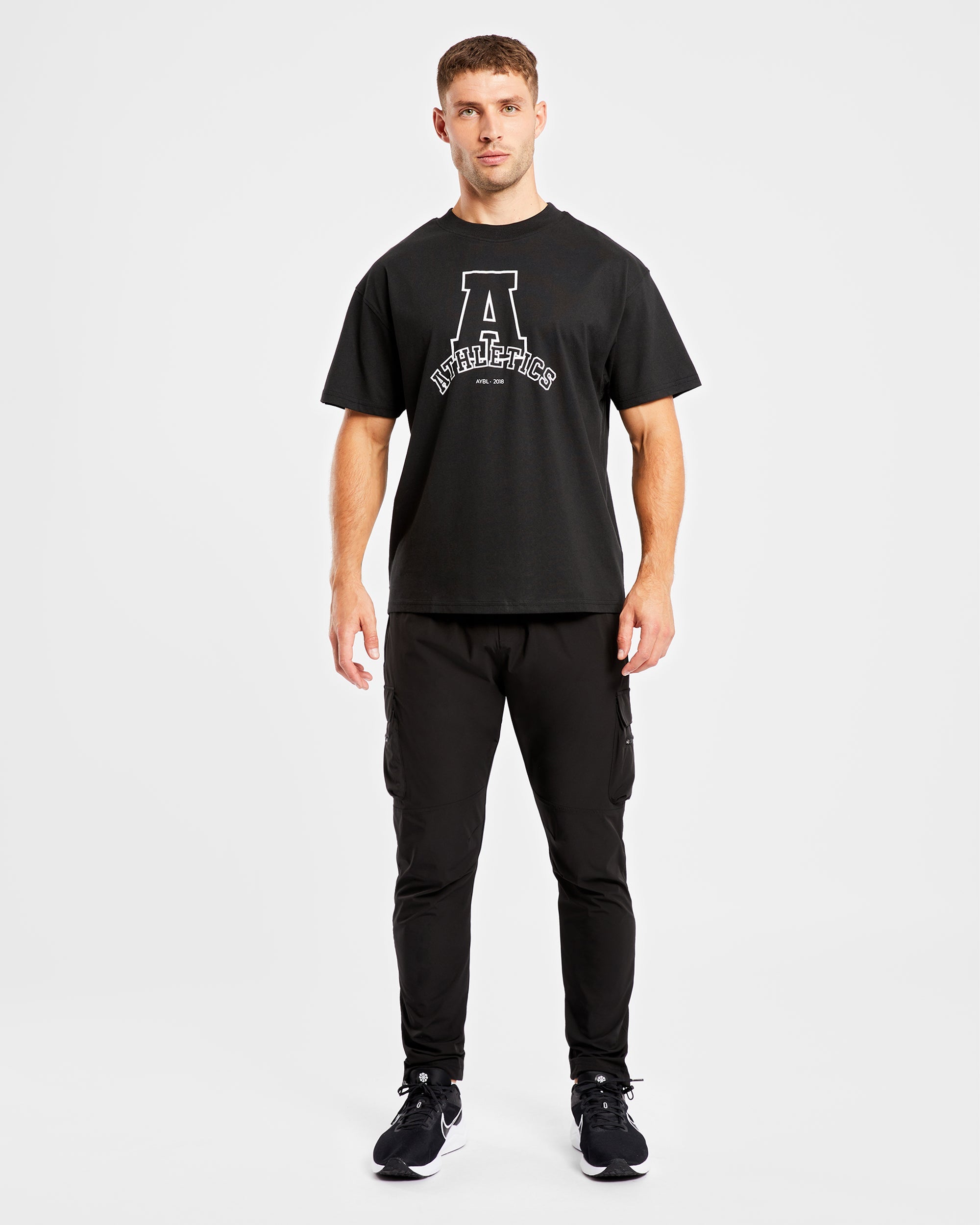 Athletics Varsity Oversized T Shirt - Black