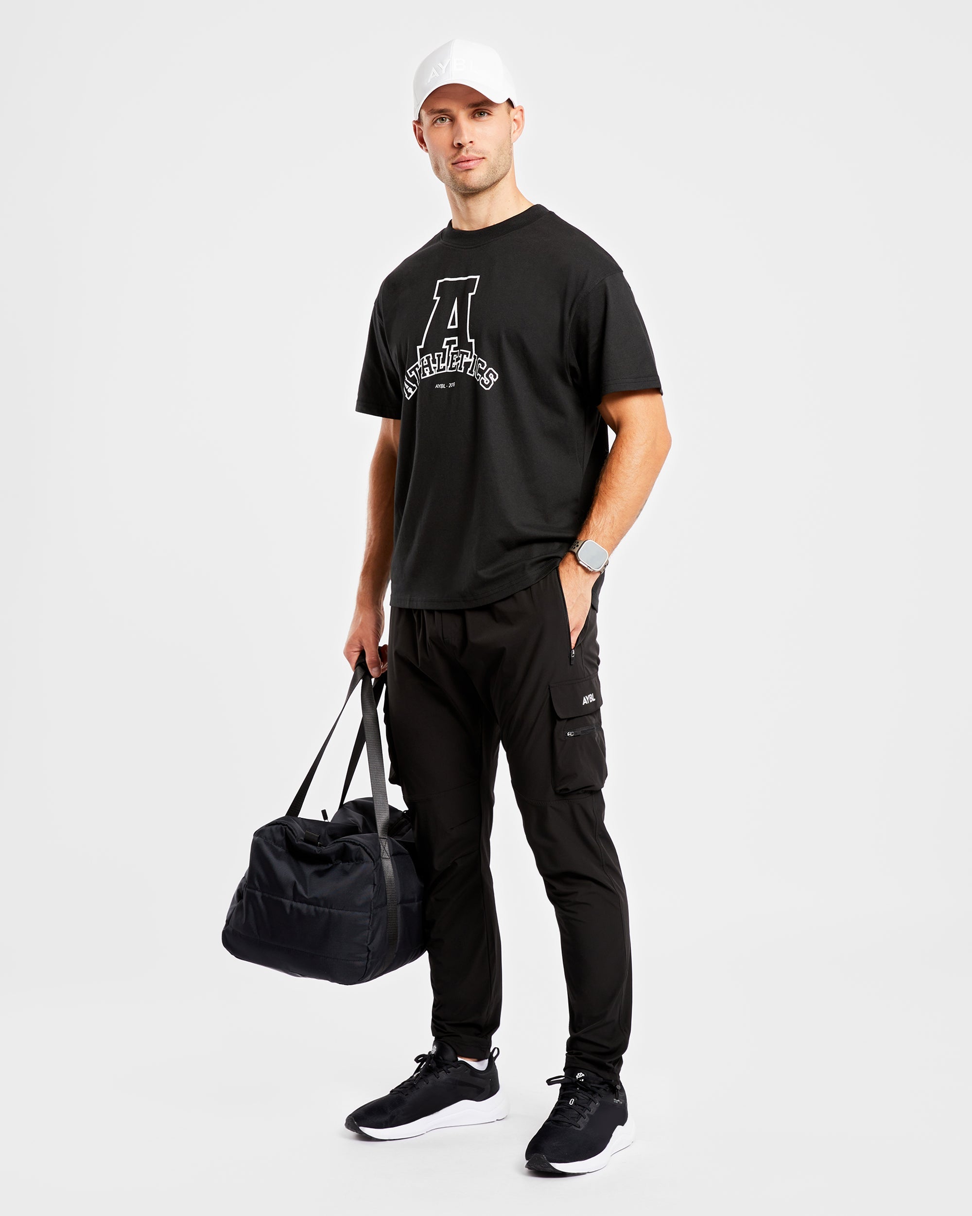 Athletics Varsity Oversized T Shirt - Black