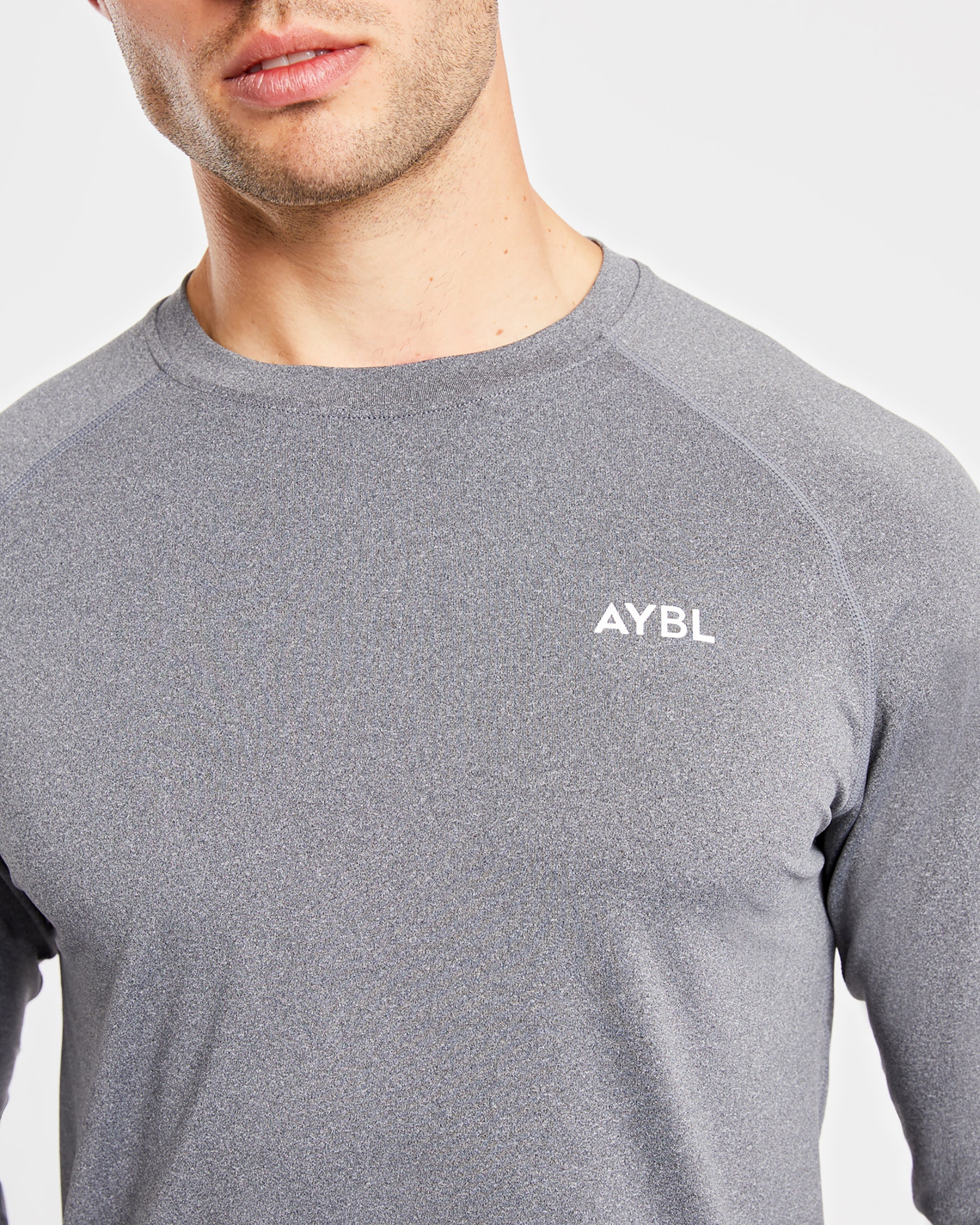 Essential Long Sleeve T Shirt - Grey Marl