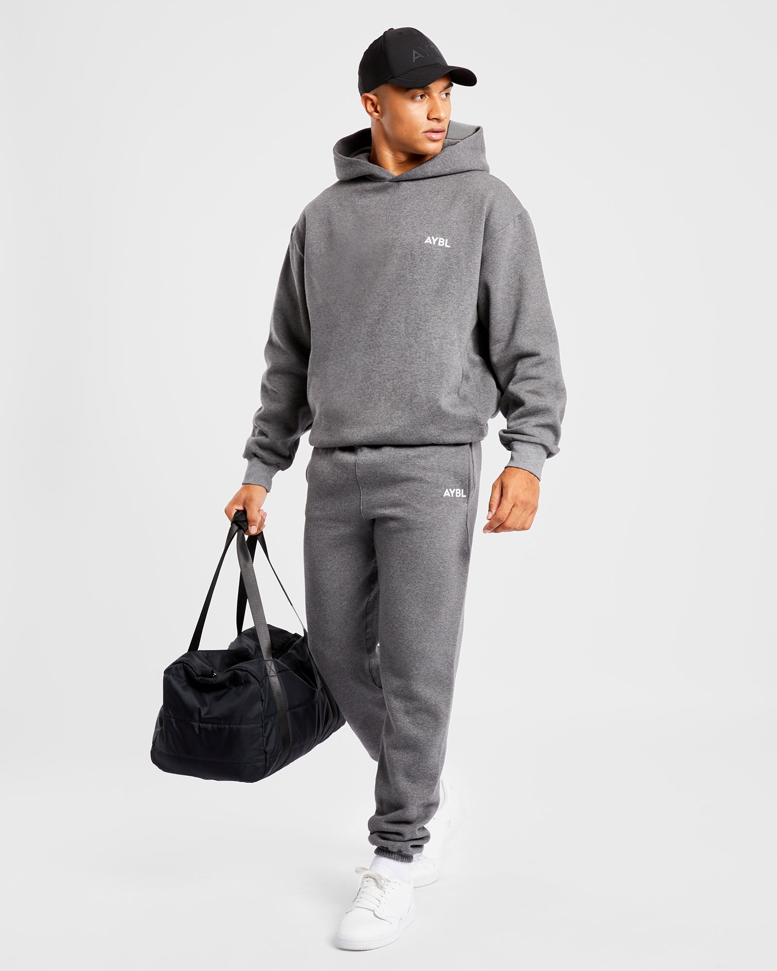 Essential Oversized Joggers - Charcoal Marl