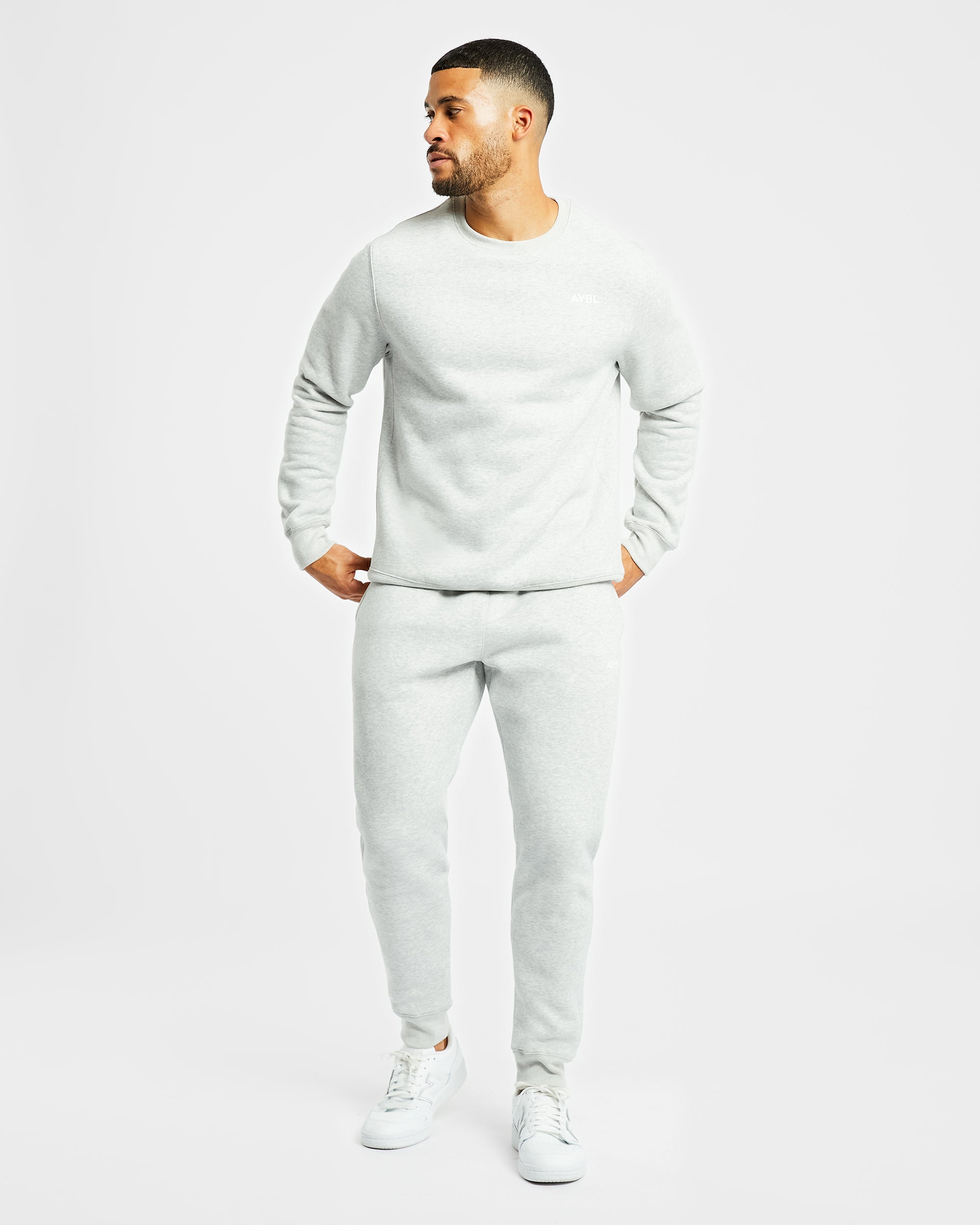 Essential-Pullover – Grau meliert