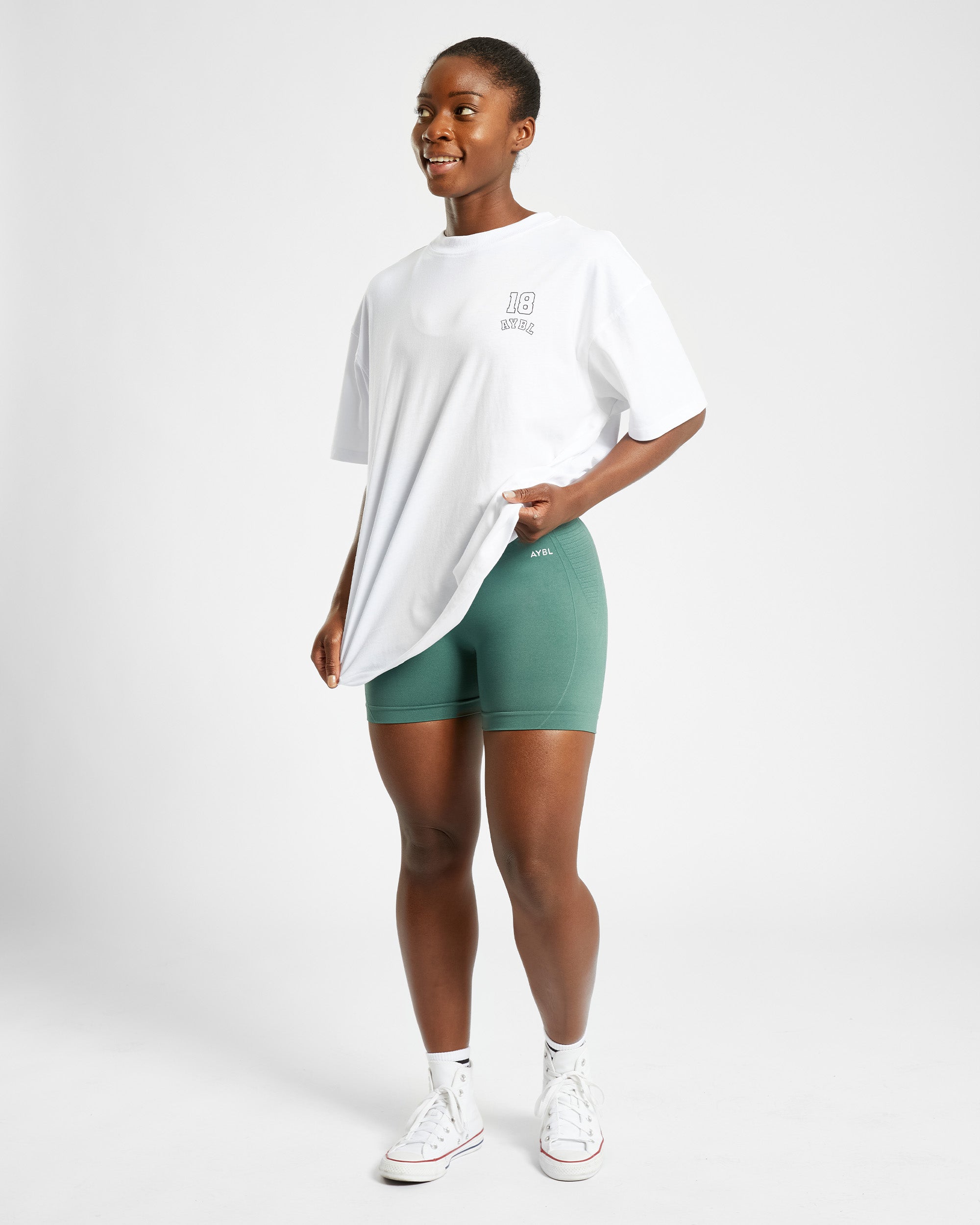 Athletics Kettlebell Oversized T Shirt - White