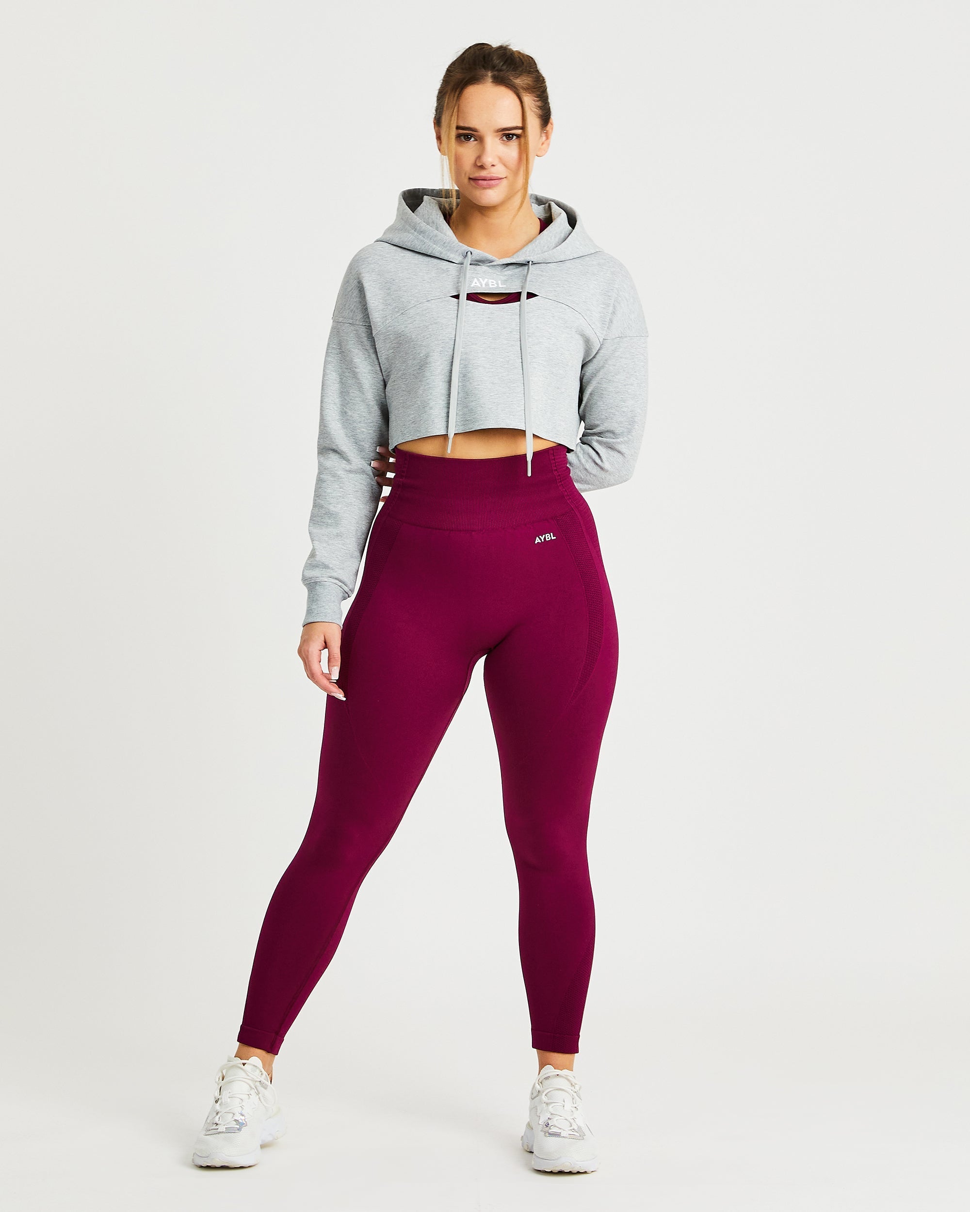 Everyday Cutout Crop Hoodie – Heather Grey