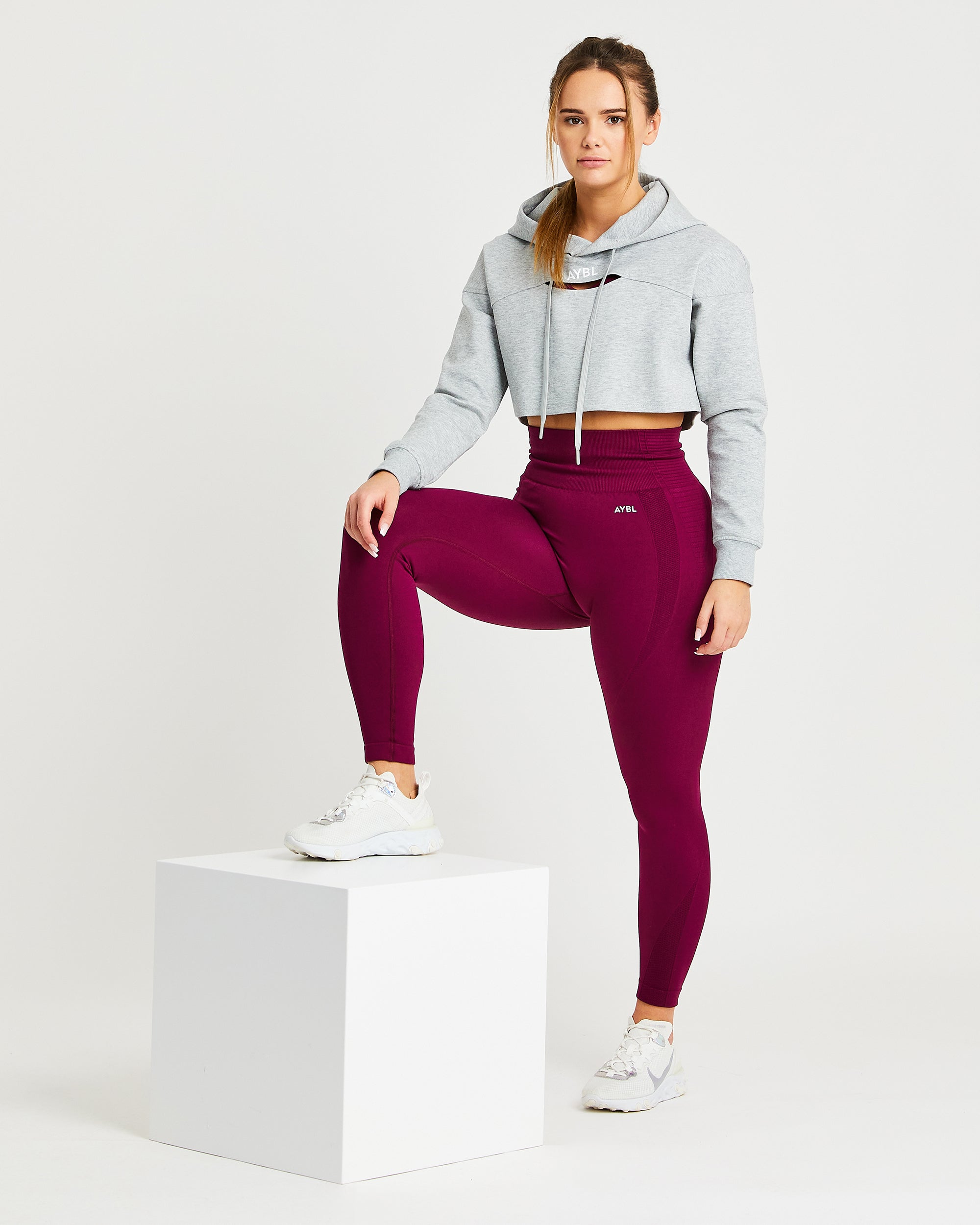 Everyday Cutout Crop Hoodie – Heather Grey