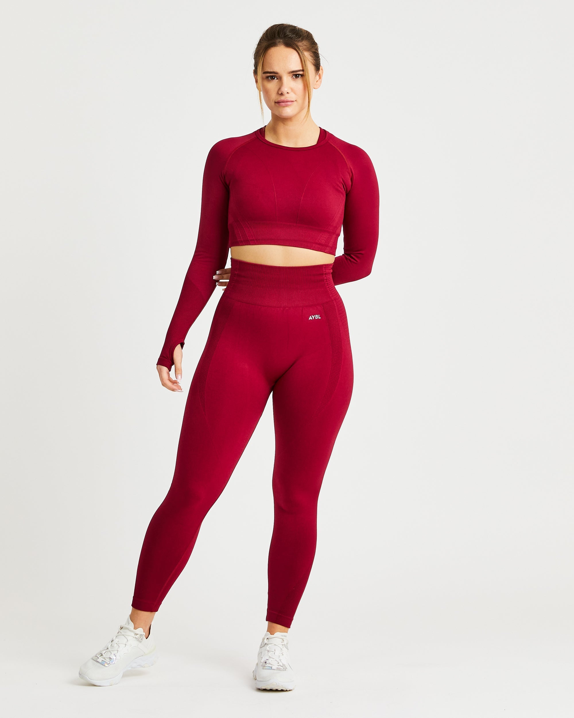 Balance V2 Seamless Long Sleeve Crop Top - Rumba Red