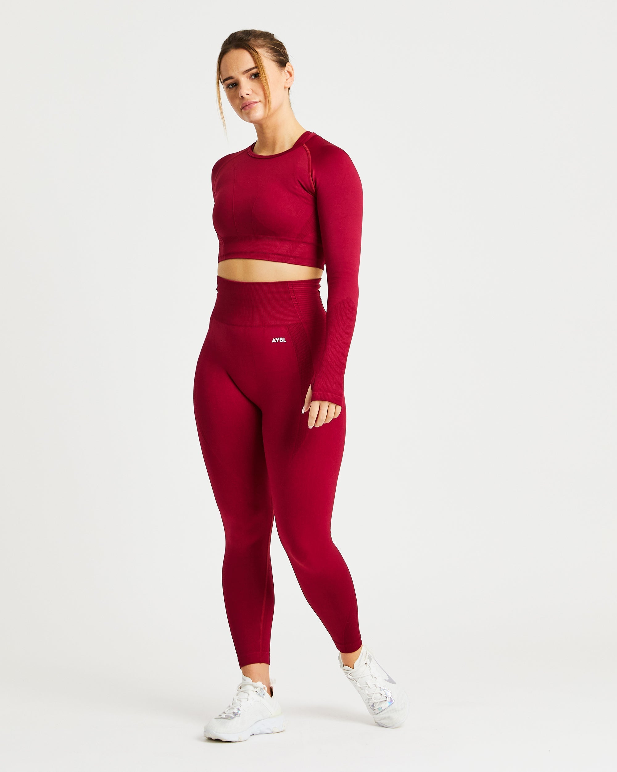 Balance V2 Seamless Long Sleeve Crop Top - Rumba Red