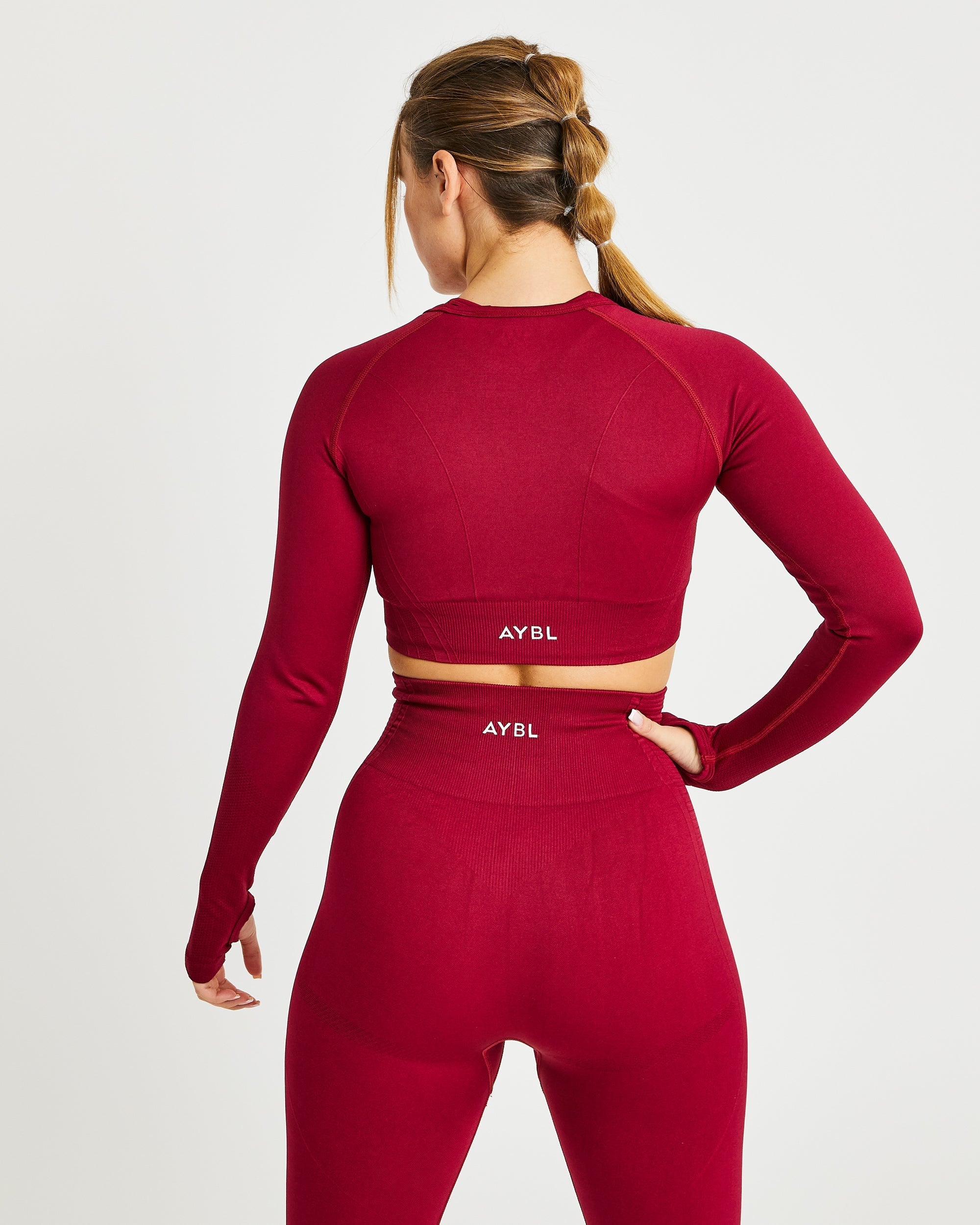 Balance V2 Seamless Long Sleeve Crop Top - Rumba Red