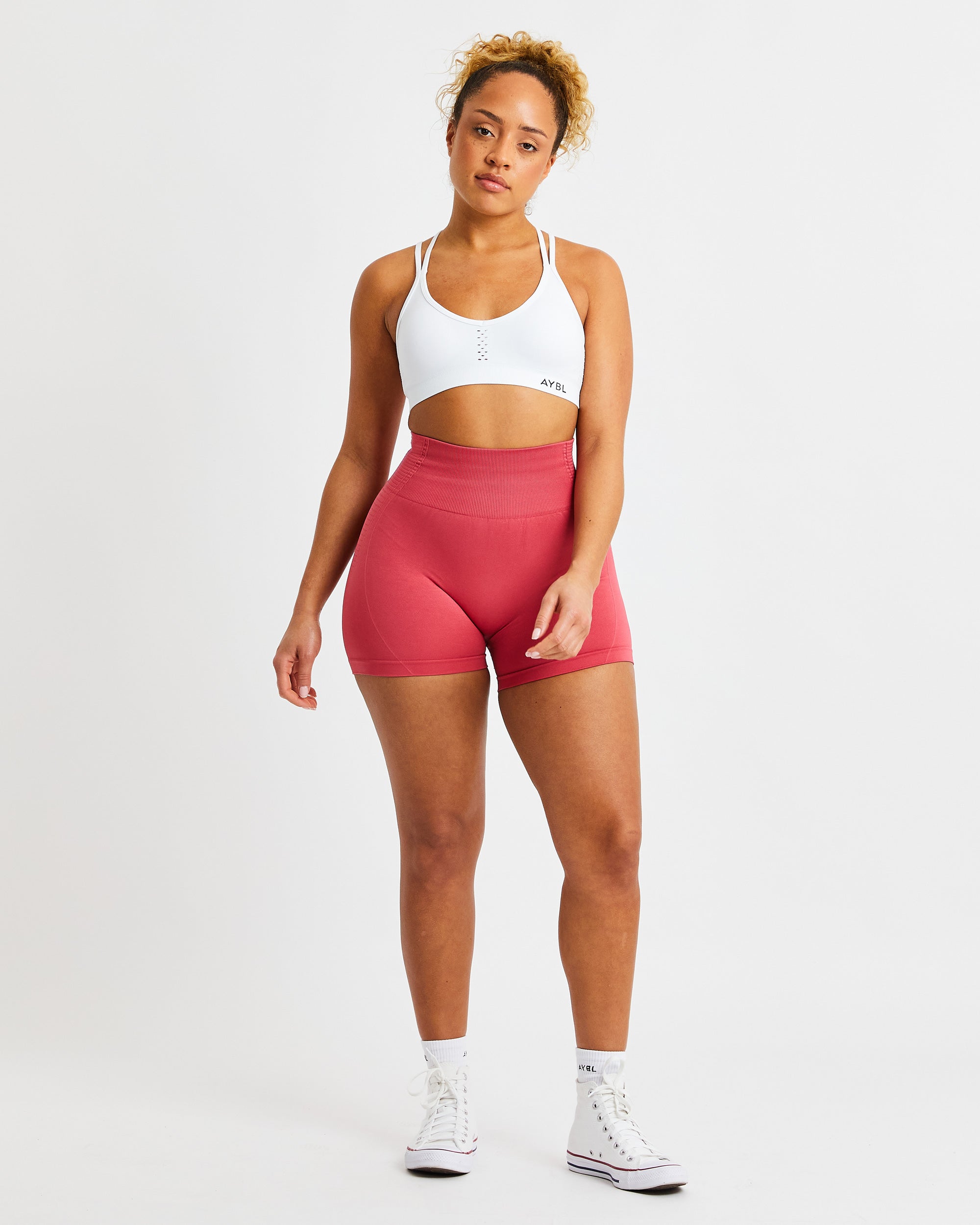 Essential Seamless Strappy Sports Bra - White