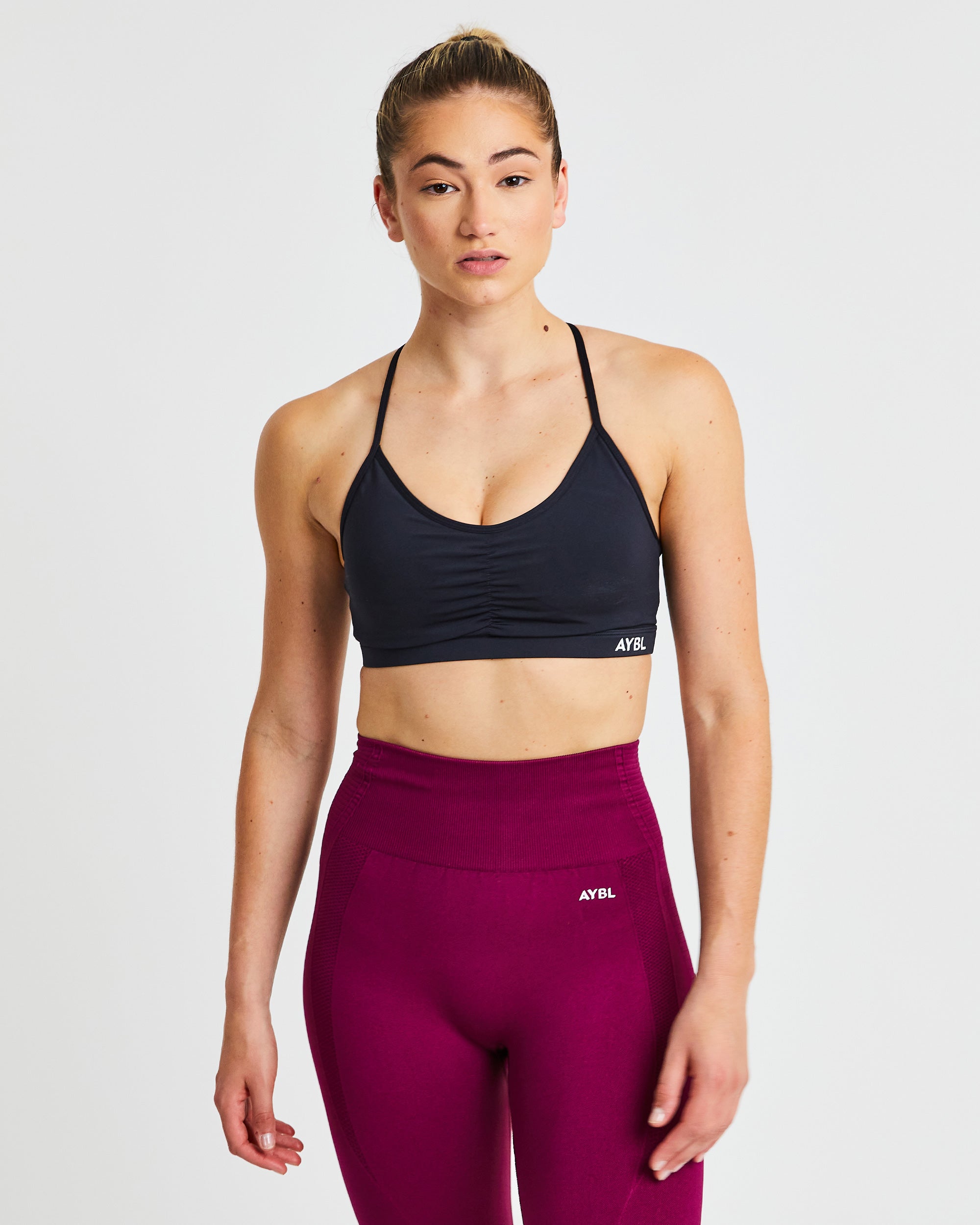 Essential Ruched Sports Bra - Black