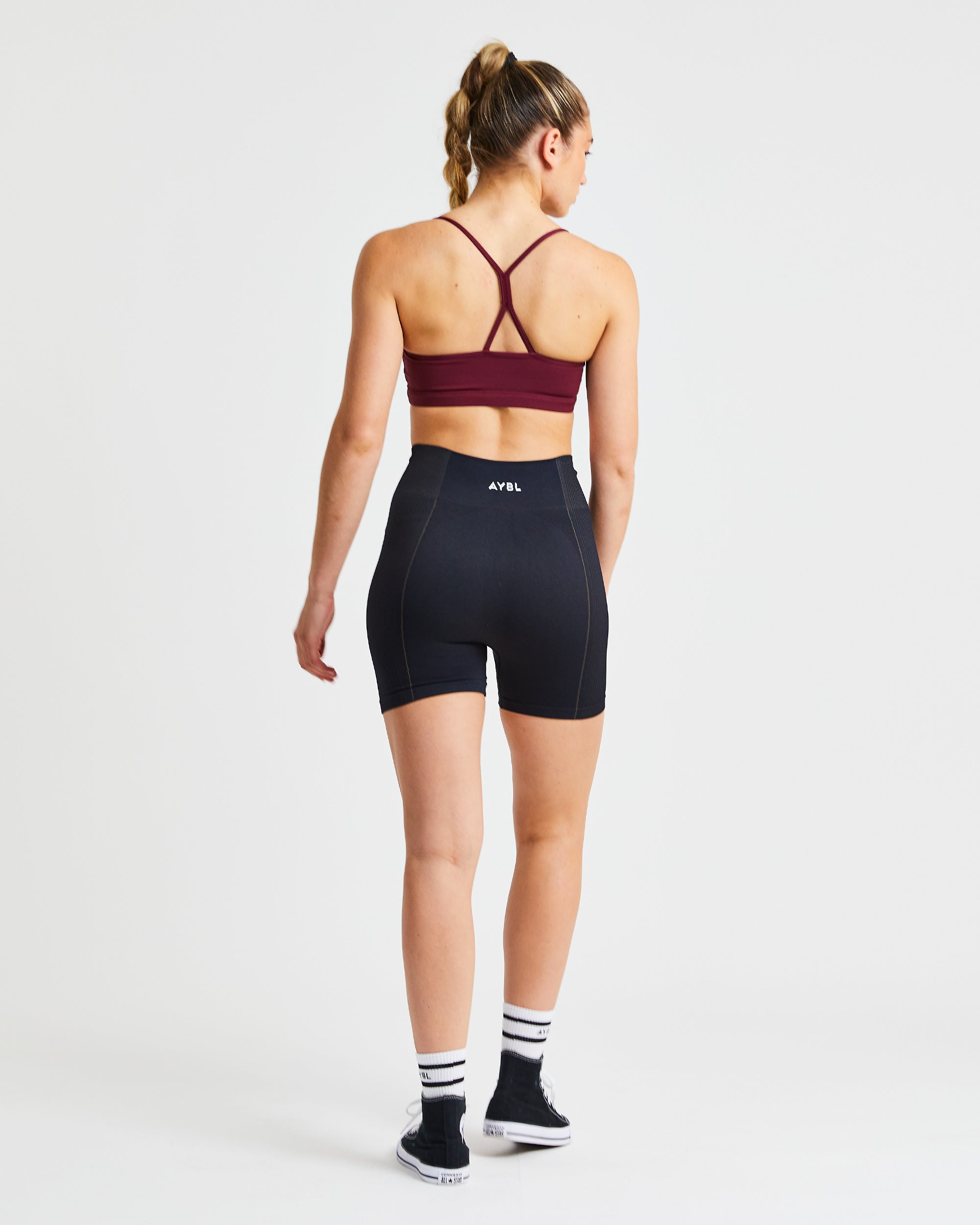 Soutien-gorge de sport froncé Essential - Bordeaux