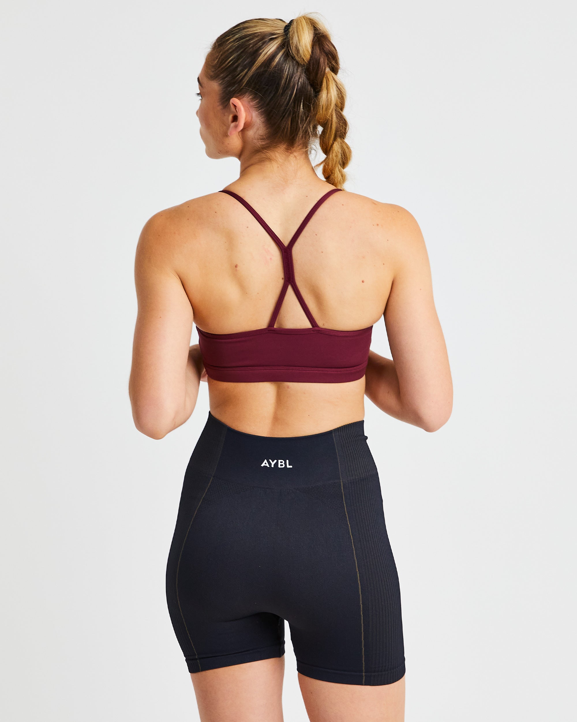 Soutien-gorge de sport froncé Essential - Bordeaux