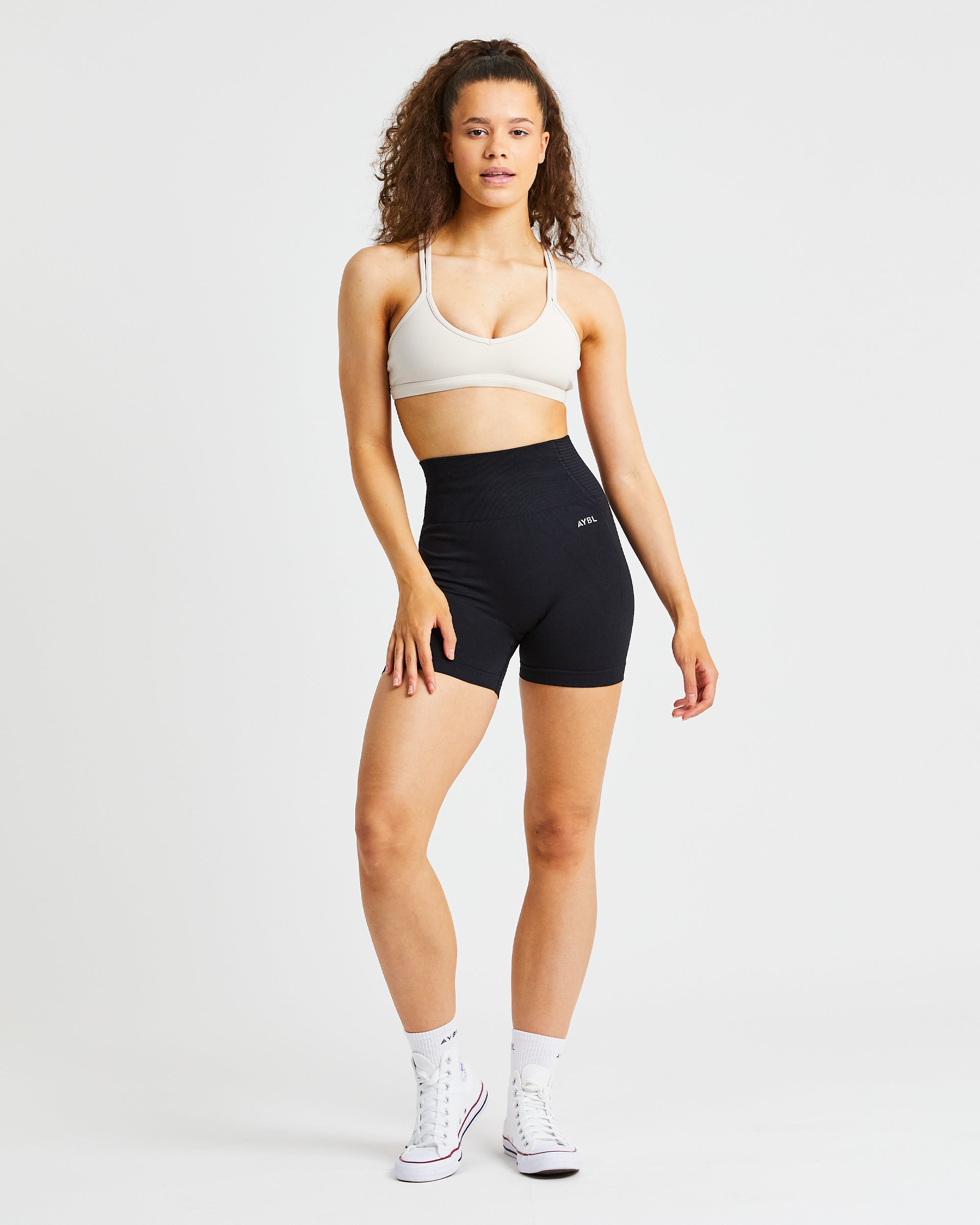 Essential Strappy Sports Bra - Beige