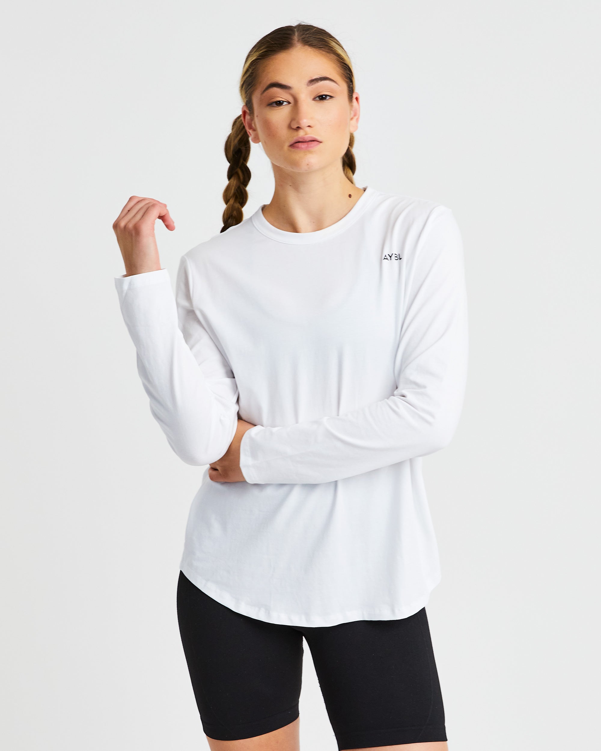 Everyday Relaxed Long Sleeve T Shirt - White