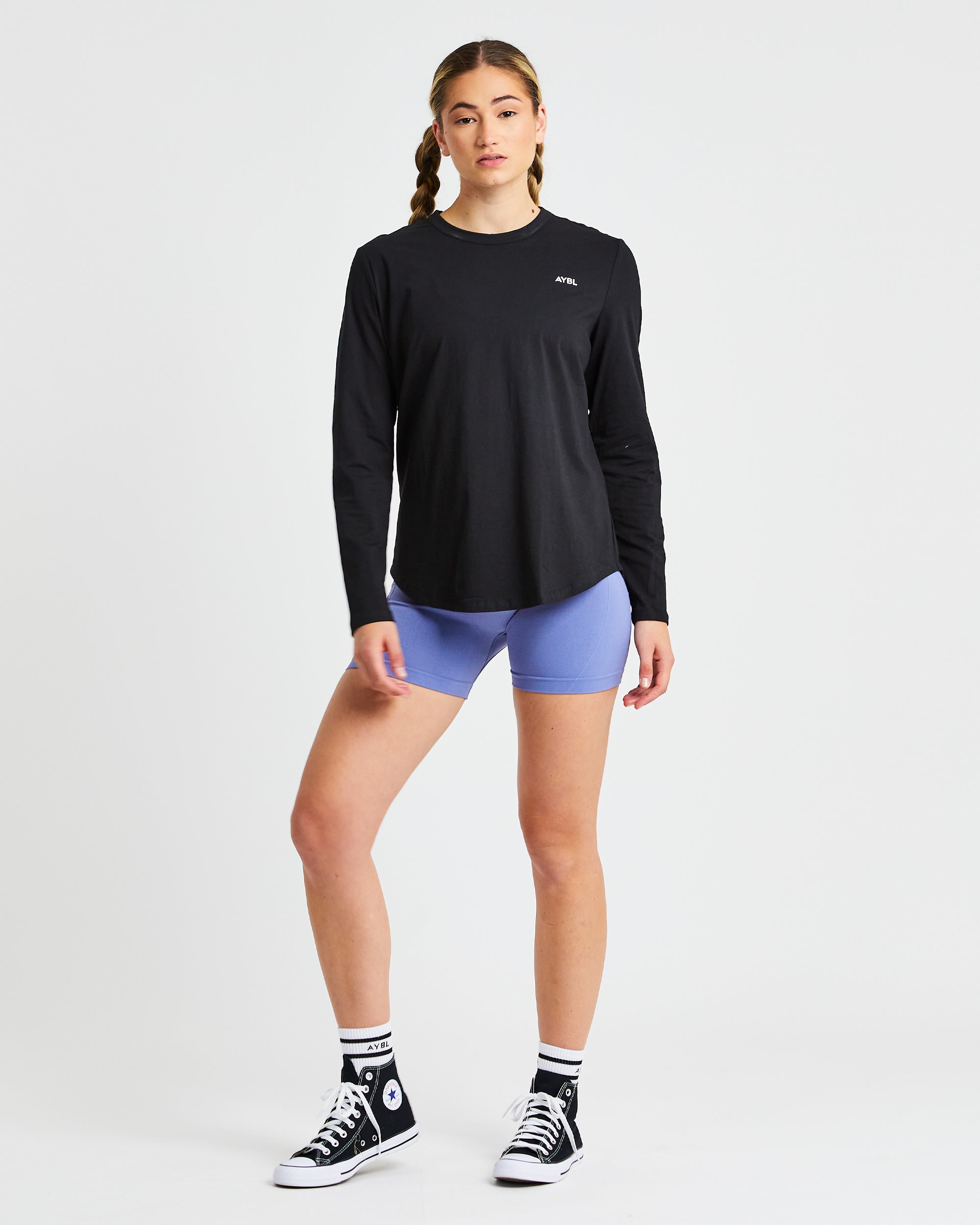 Everyday Relaxed Long Sleeve T Shirt - Black