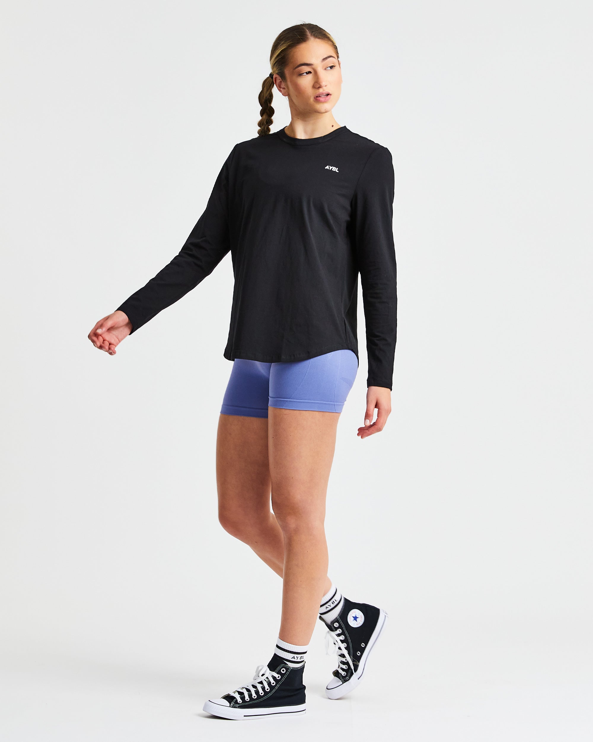 Everyday Relaxed Long Sleeve T Shirt - Black