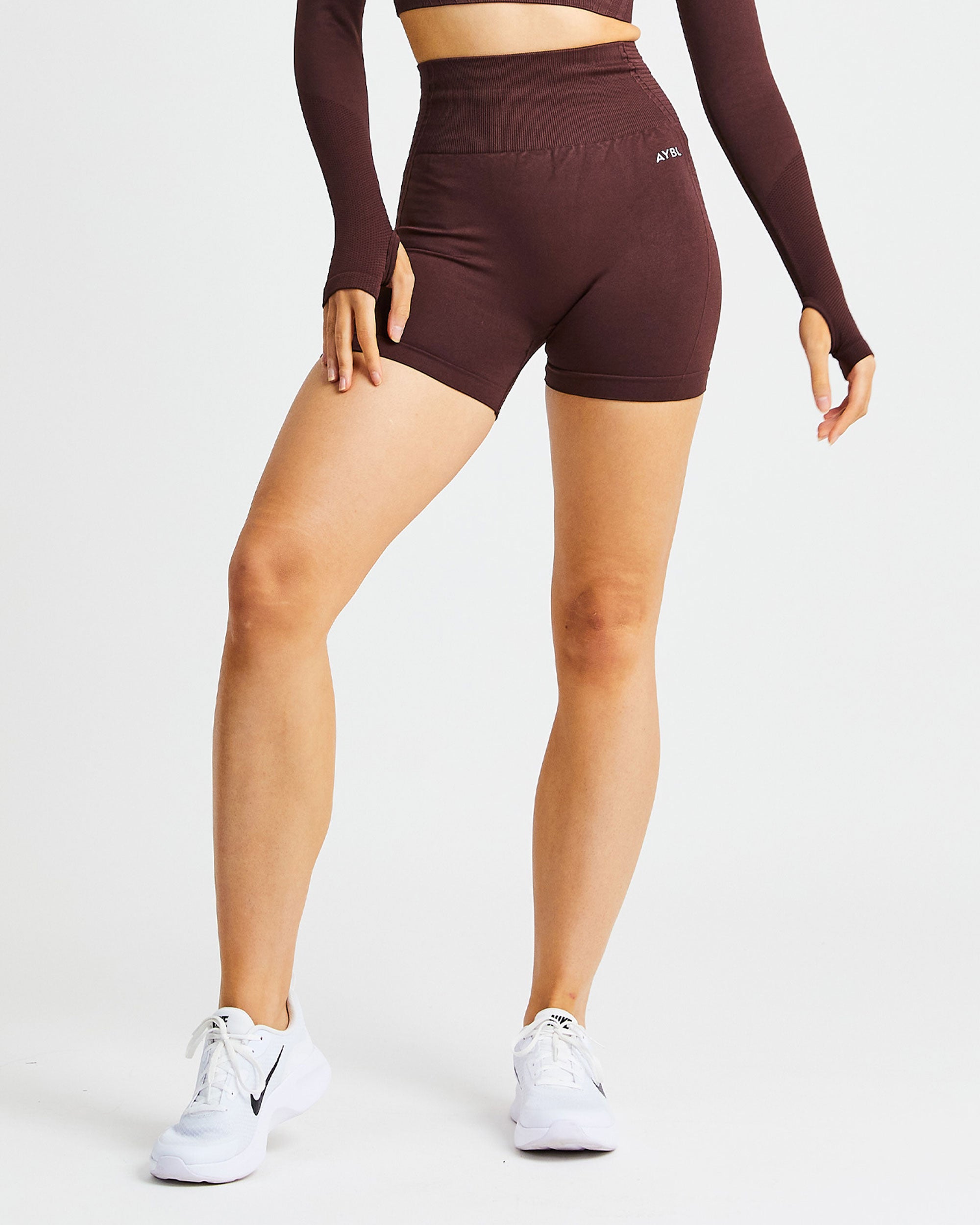 Short sans couture Balance V2 - Marron chocolat