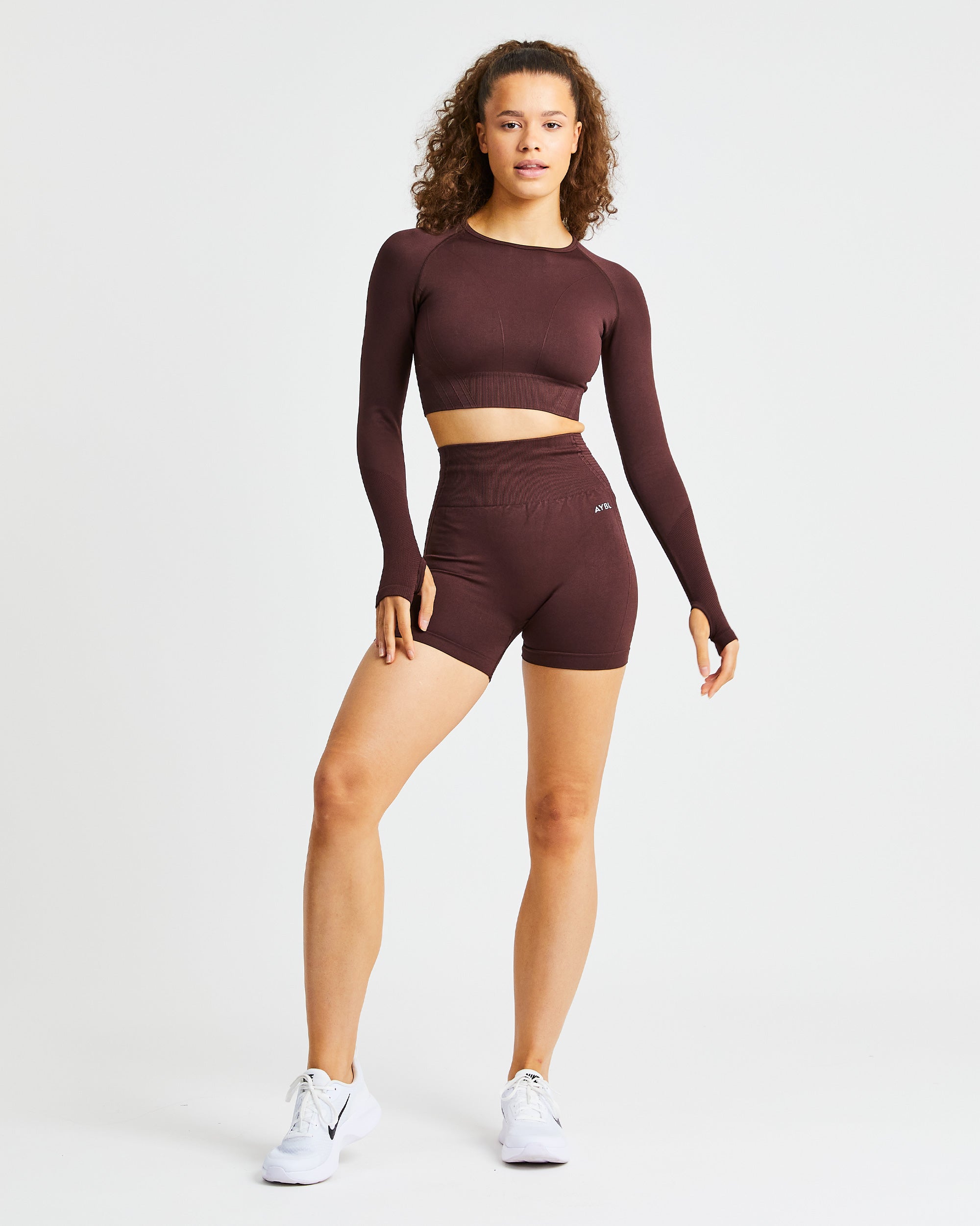 Short sans couture Balance V2 - Marron chocolat