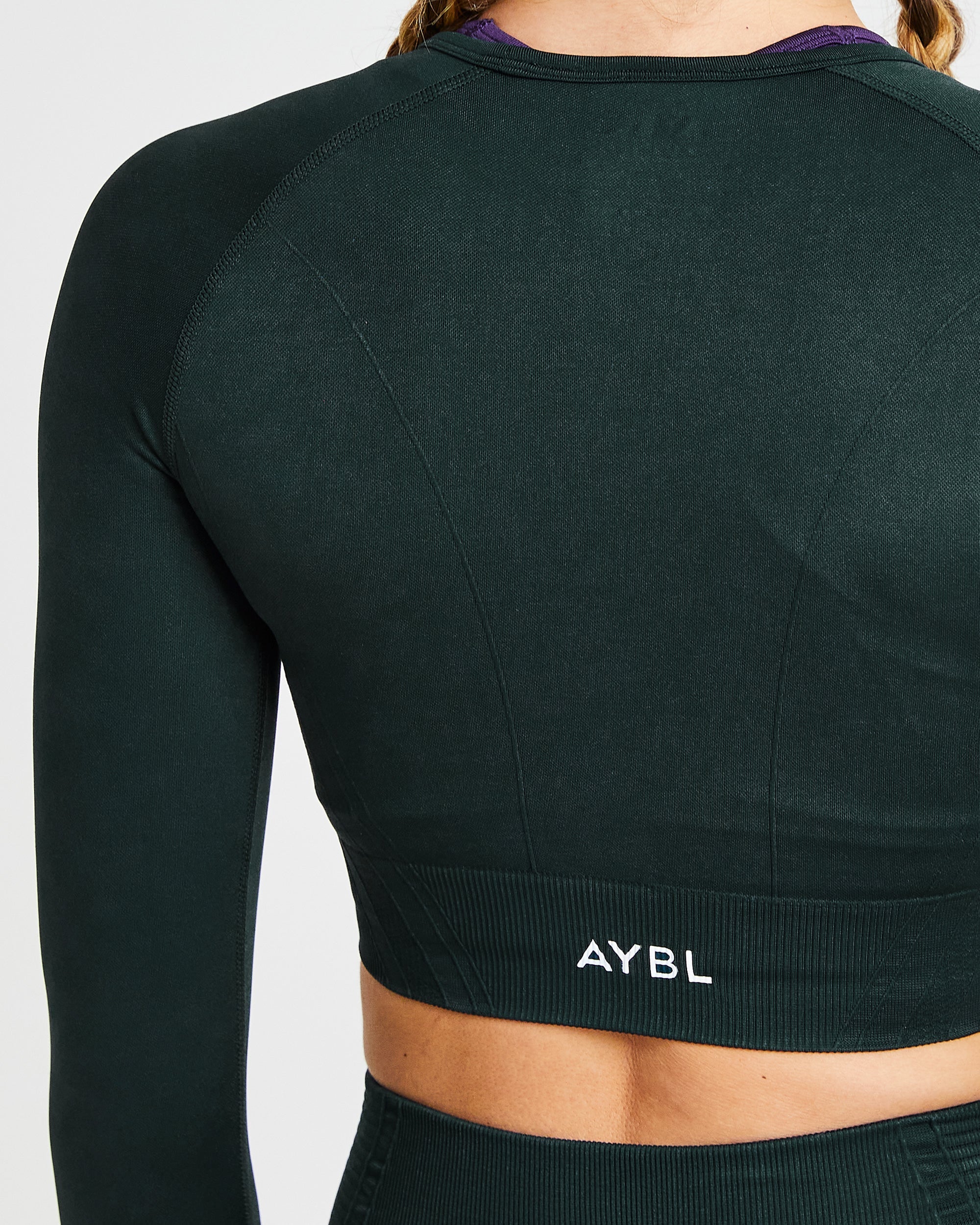 Balance V2 Seamless Long Sleeve Crop Top - Forest Green