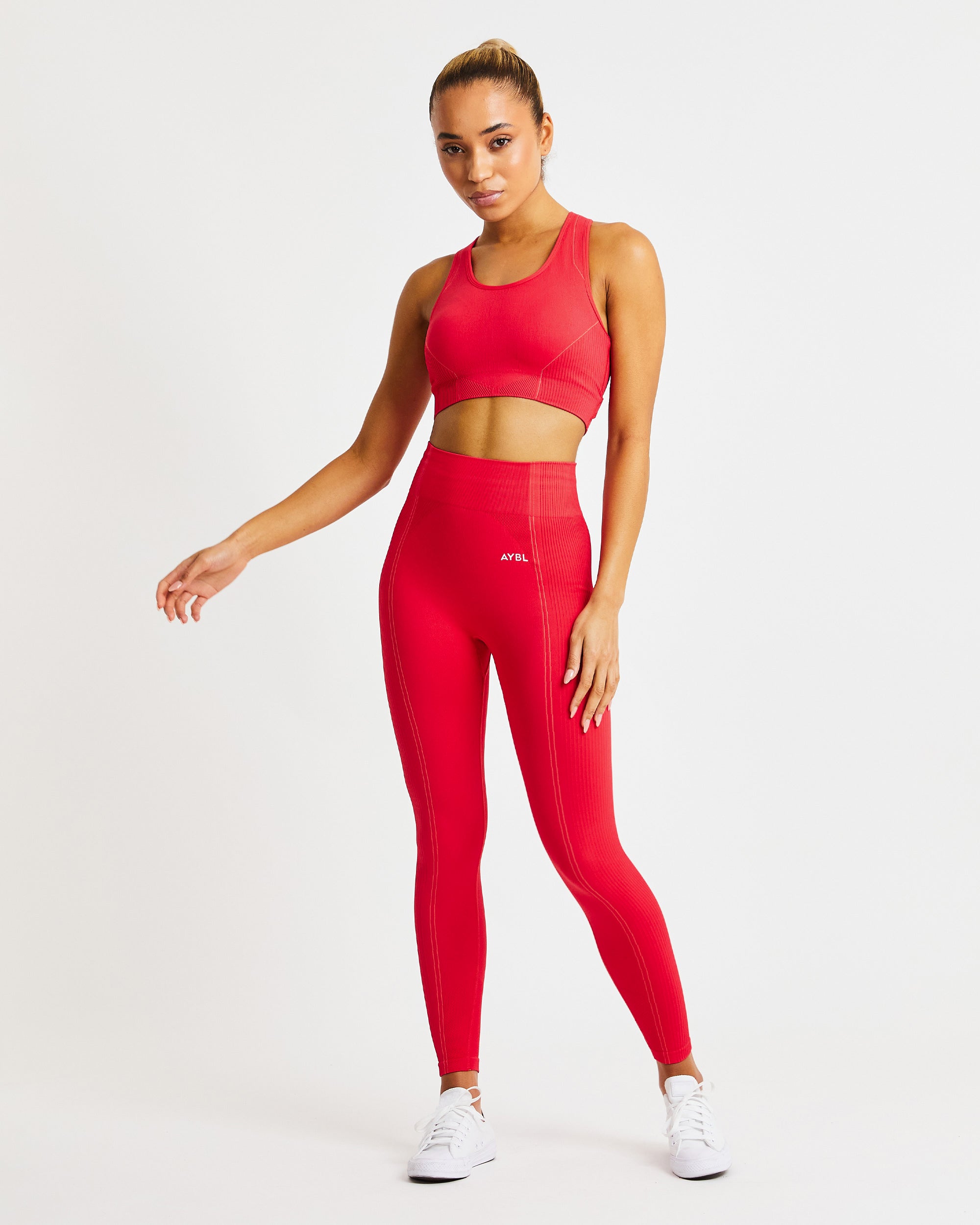 Nahtlose Reflex-Leggings – Rot