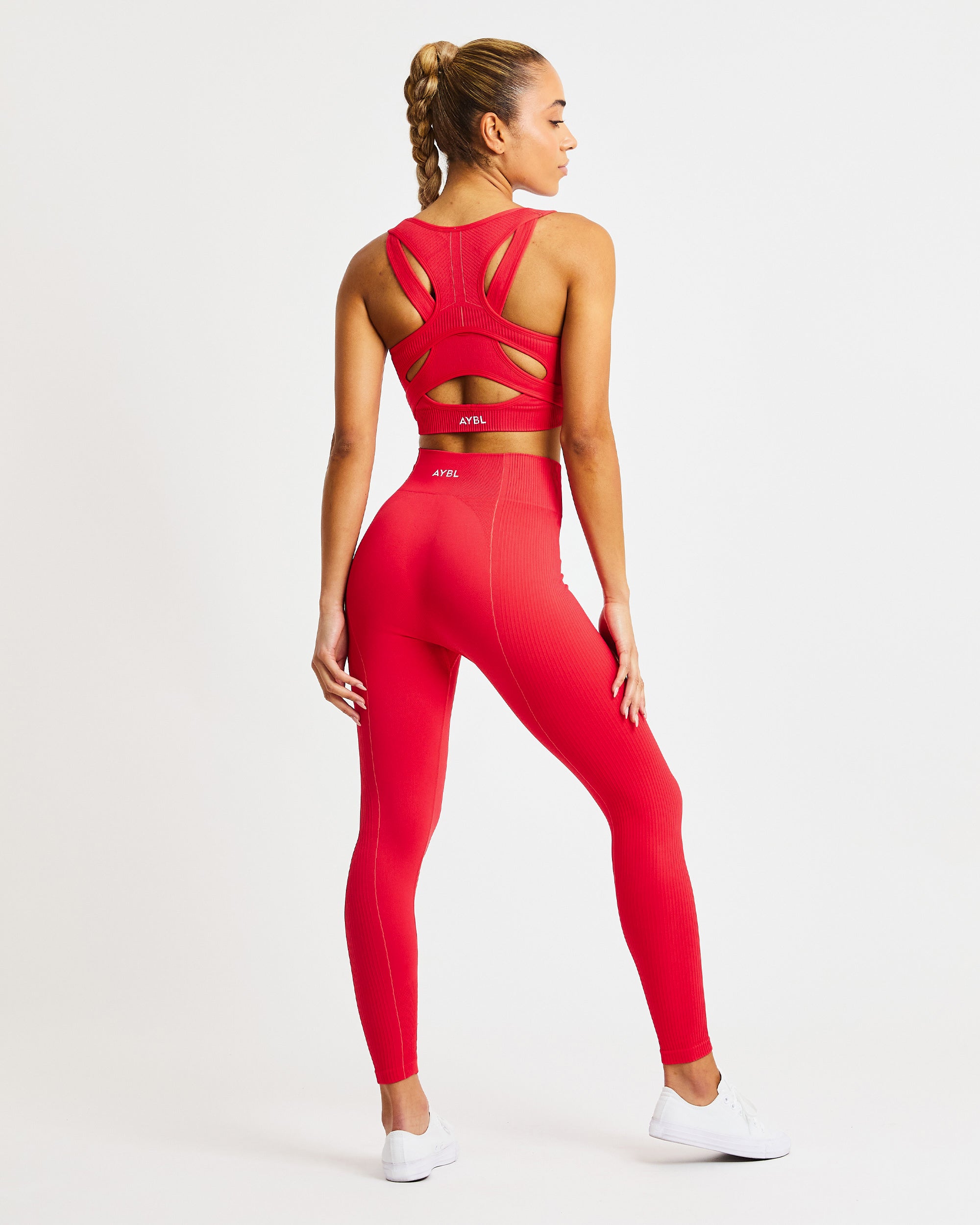 Nahtlose Reflex-Leggings – Rot