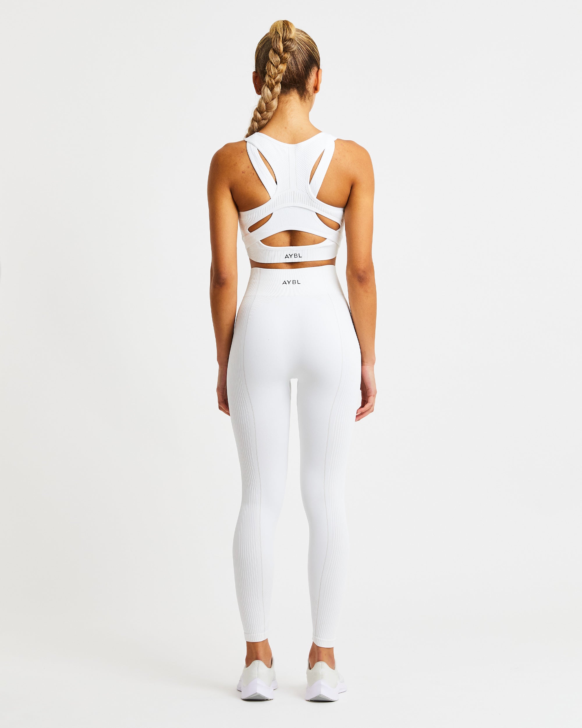 Nahtlose Reflex-Leggings – Weiß