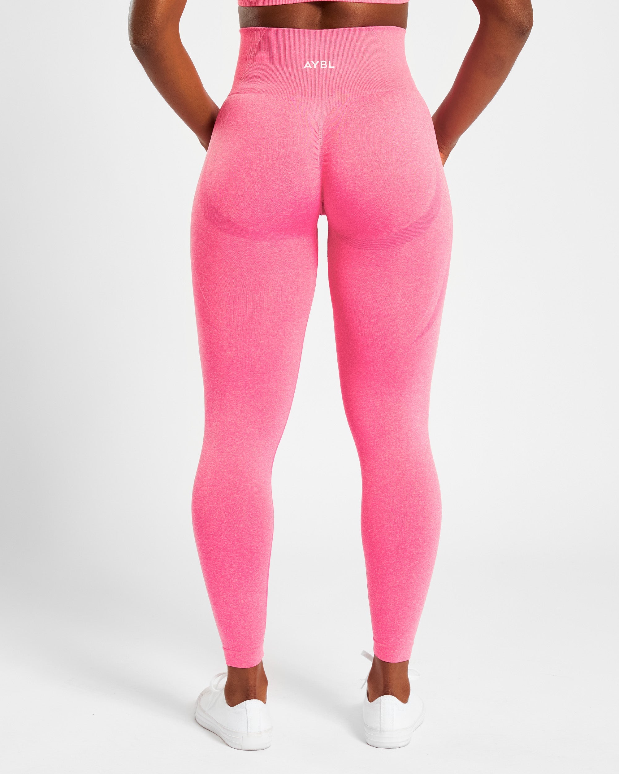 Nahtlose Leggings „Empower“ – Rosa meliert