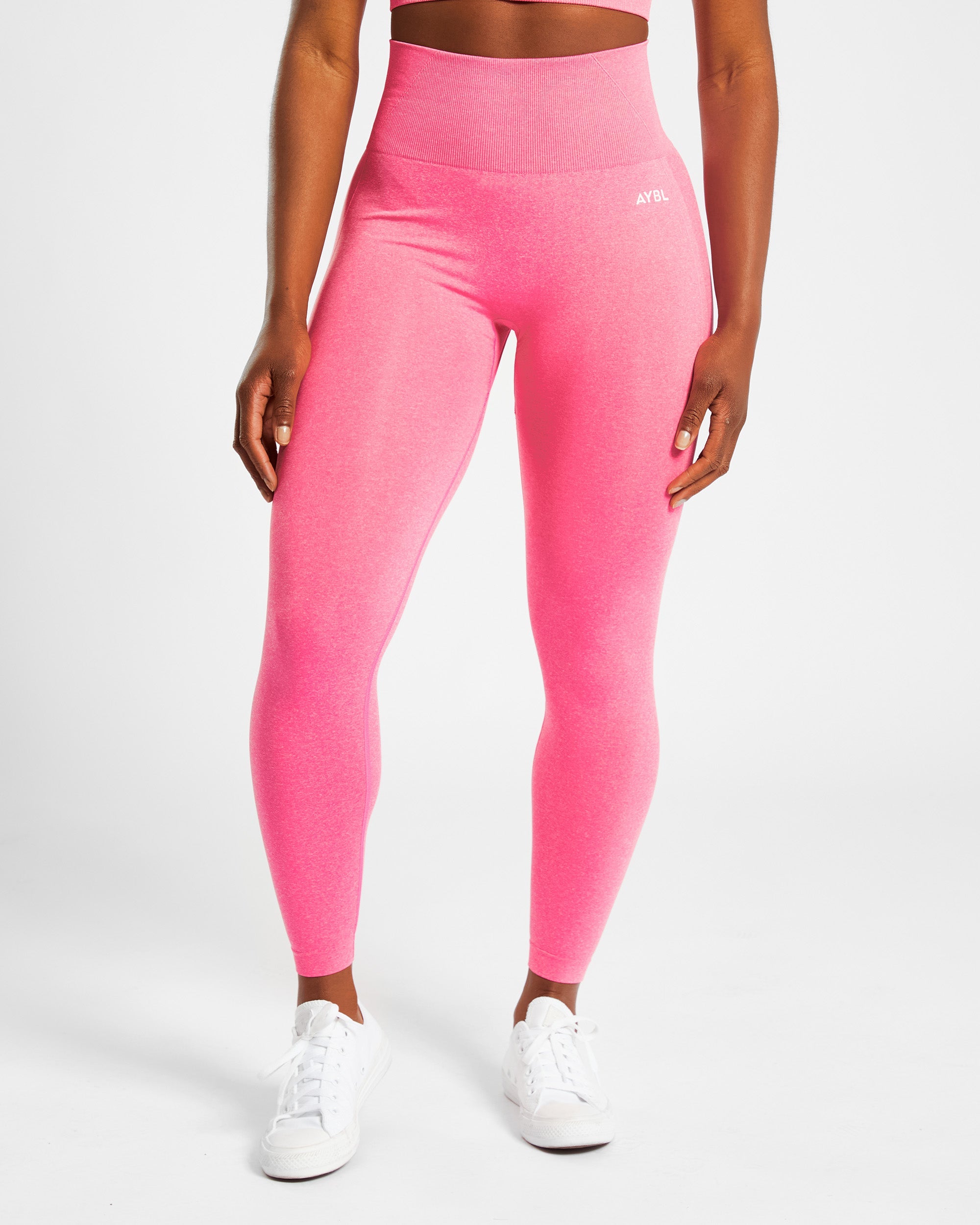 Nahtlose Leggings „Empower“ – Rosa meliert