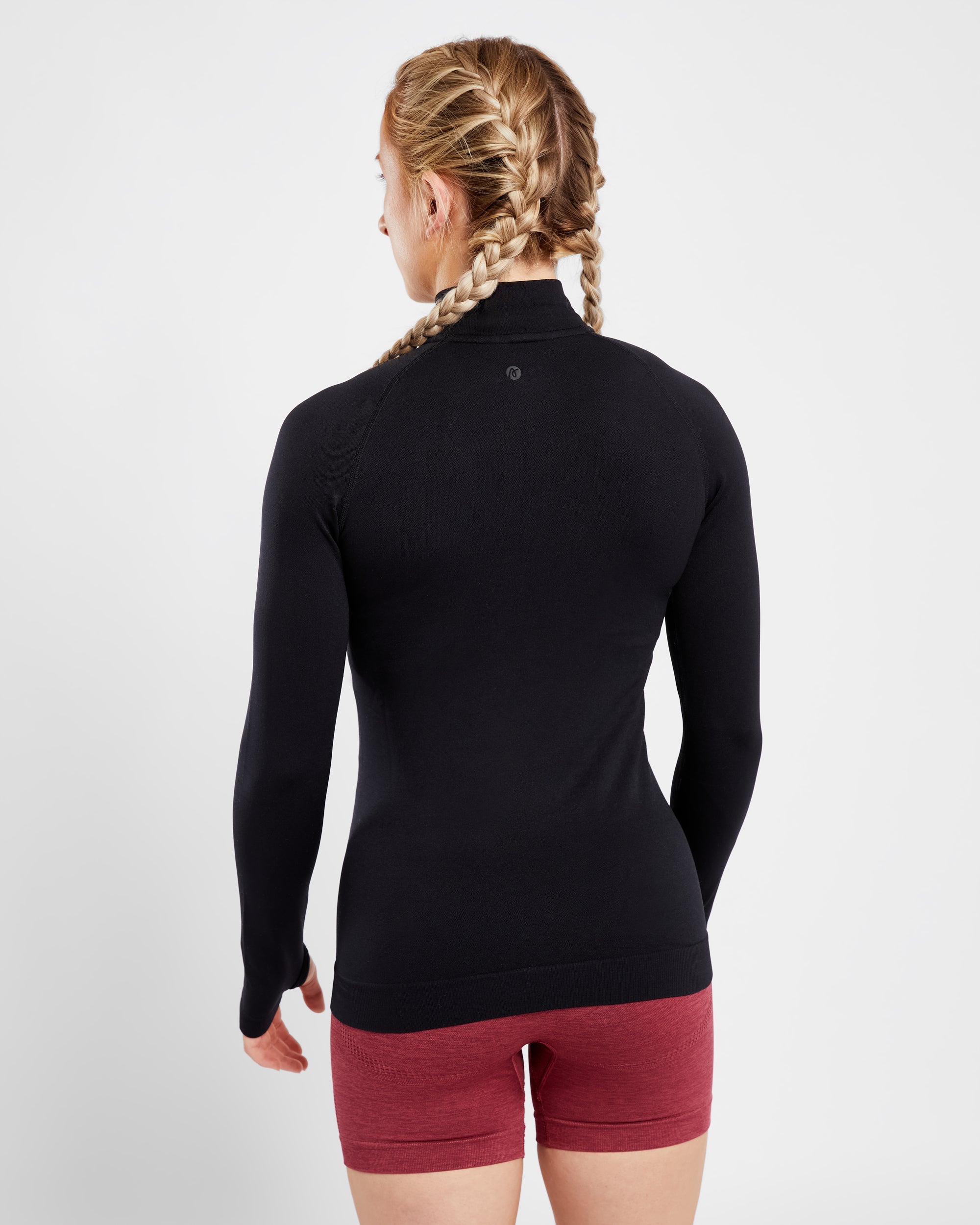 Essential Seamless 1/2 Zip Pullover – Schwarz