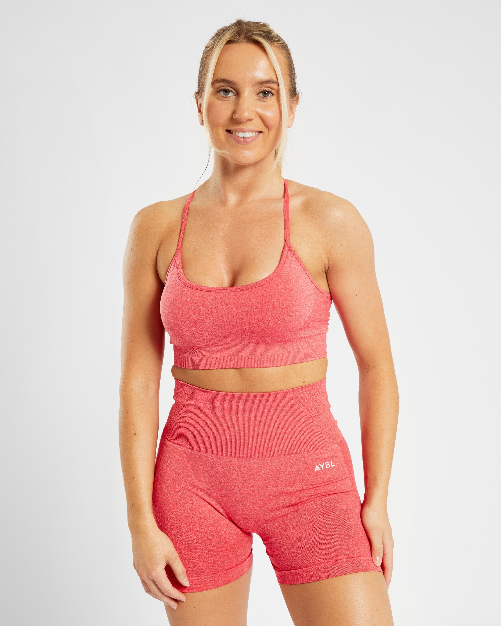 Empower Seamless Sports Bra - Coral Red Marl