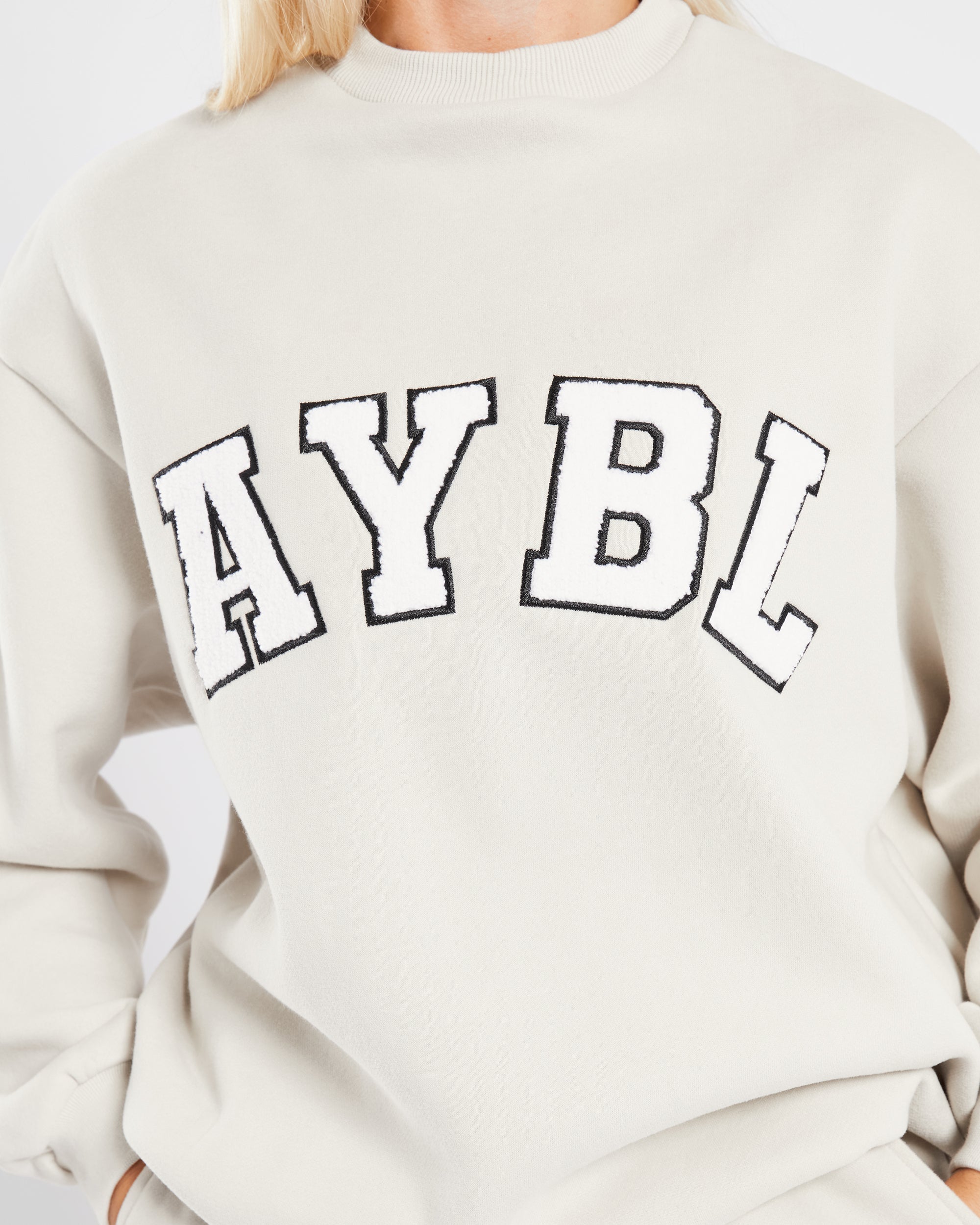 Varsity Oversized Sweatshirt - Sand