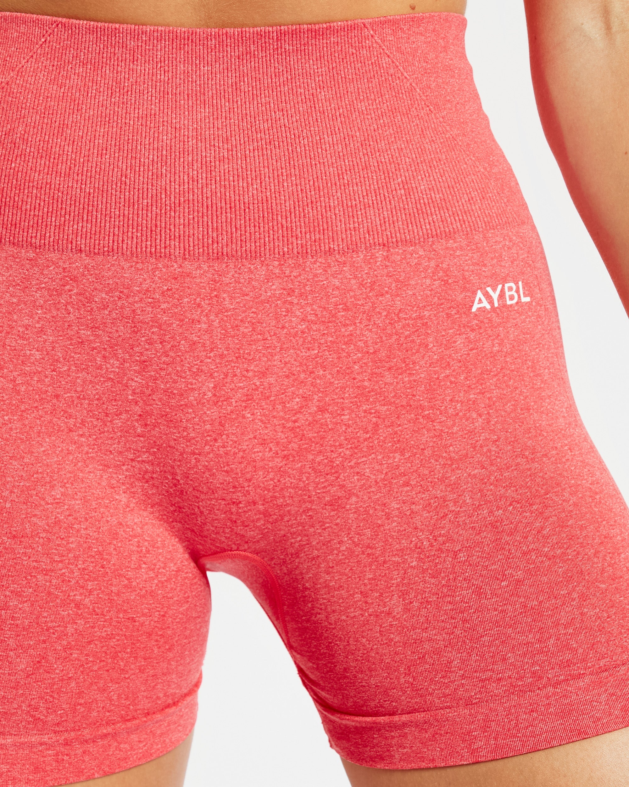 Empower Seamless Shorts - Coral Red Marl