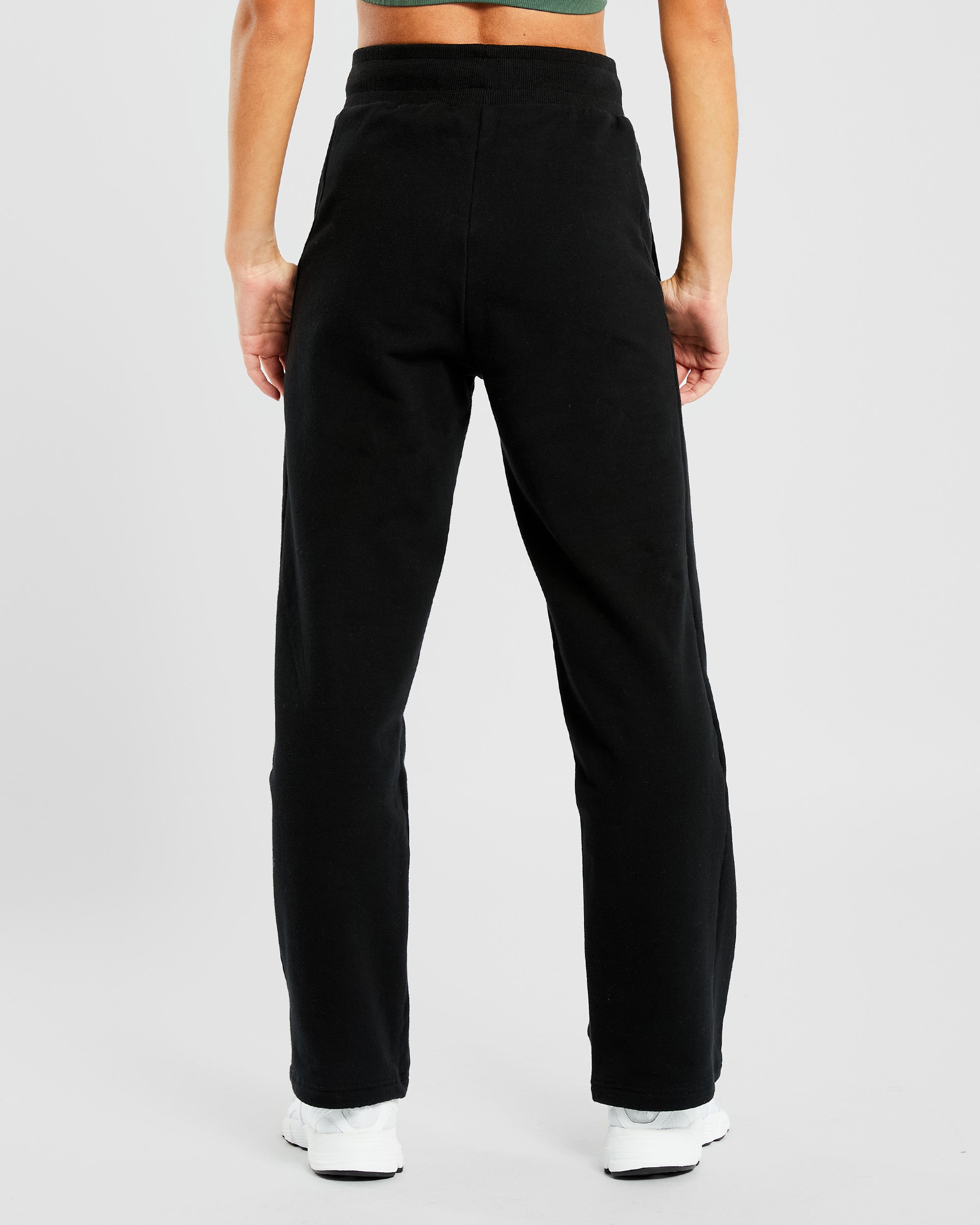 Pantalon de jogging décontracté à jambe droite - Noir