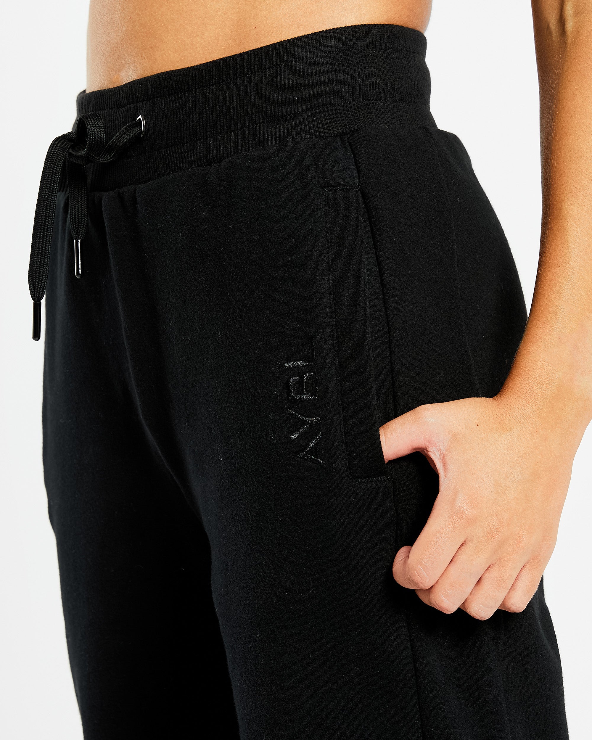 Pantalon de jogging décontracté à jambe droite - Noir