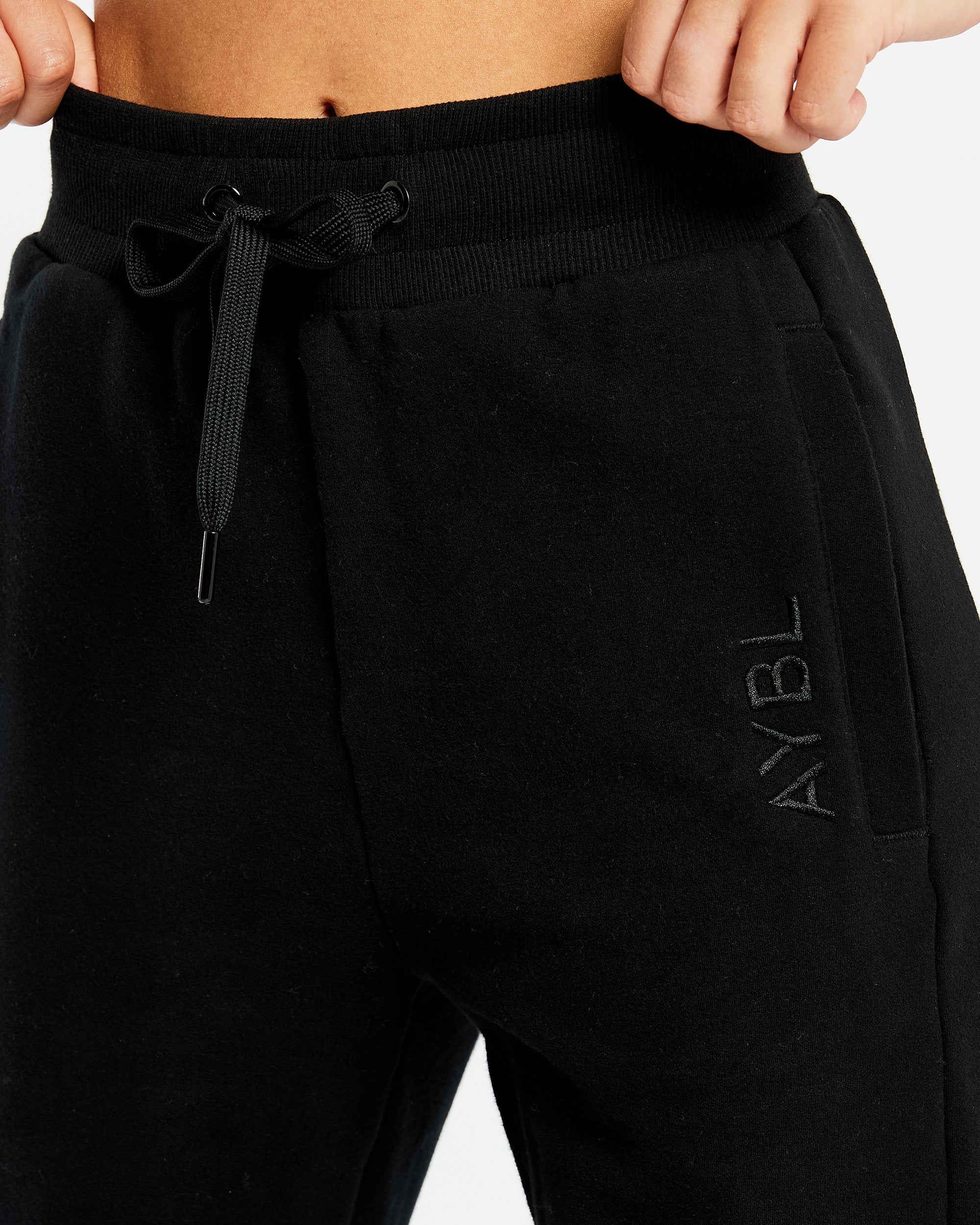 Pantalon de jogging décontracté à jambe droite - Noir