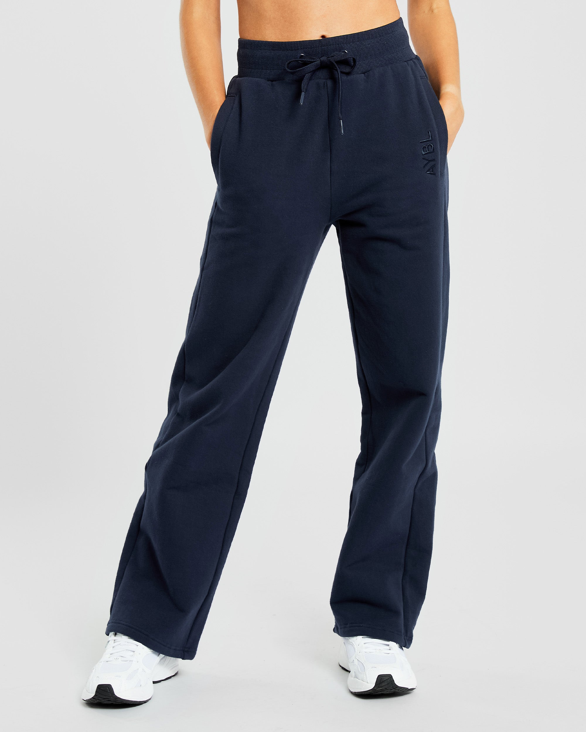 Pantalon de jogging décontracté à jambe droite - Bleu marine