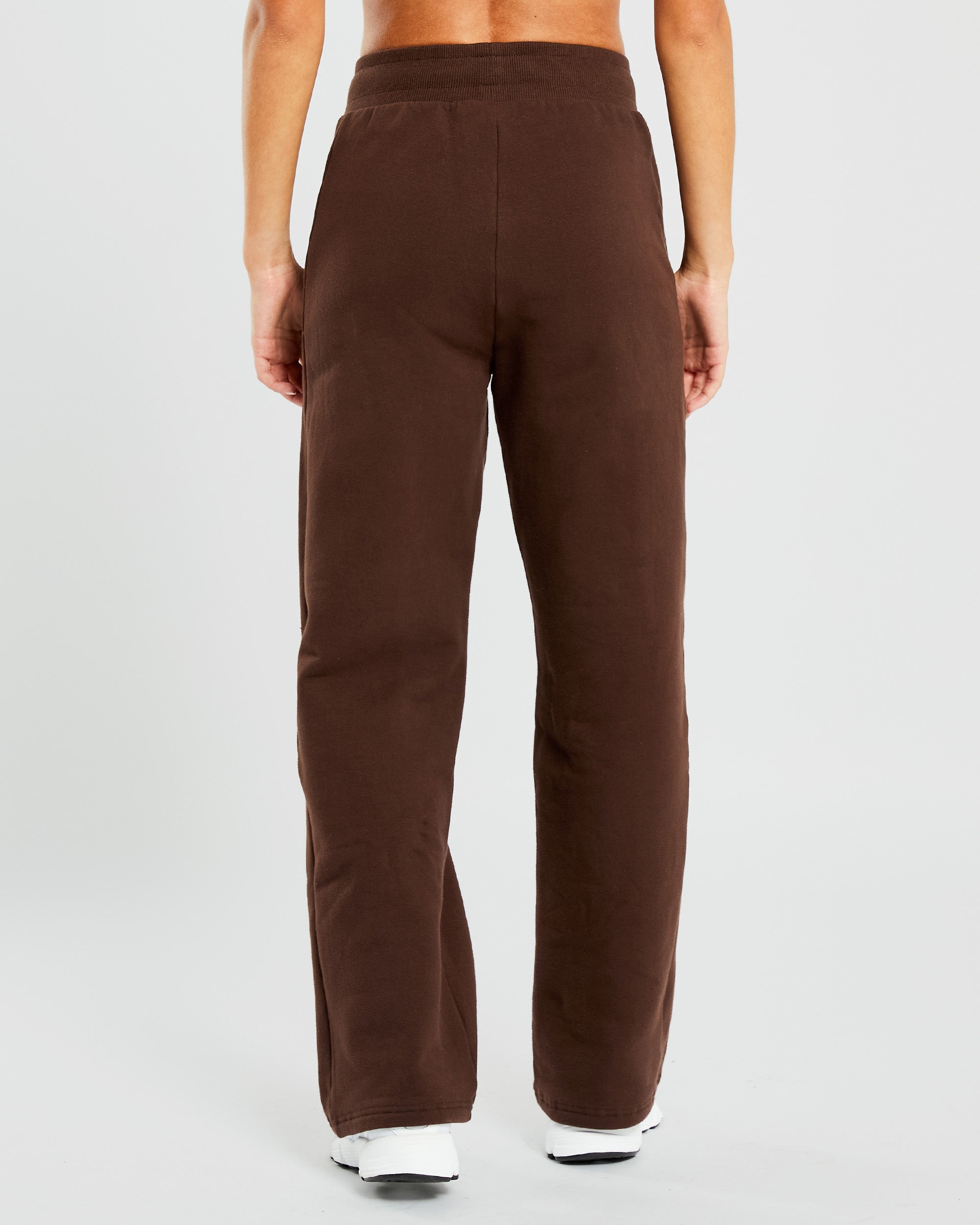 Pantalon de jogging décontracté à jambe droite de tous les jours - Marron cacao