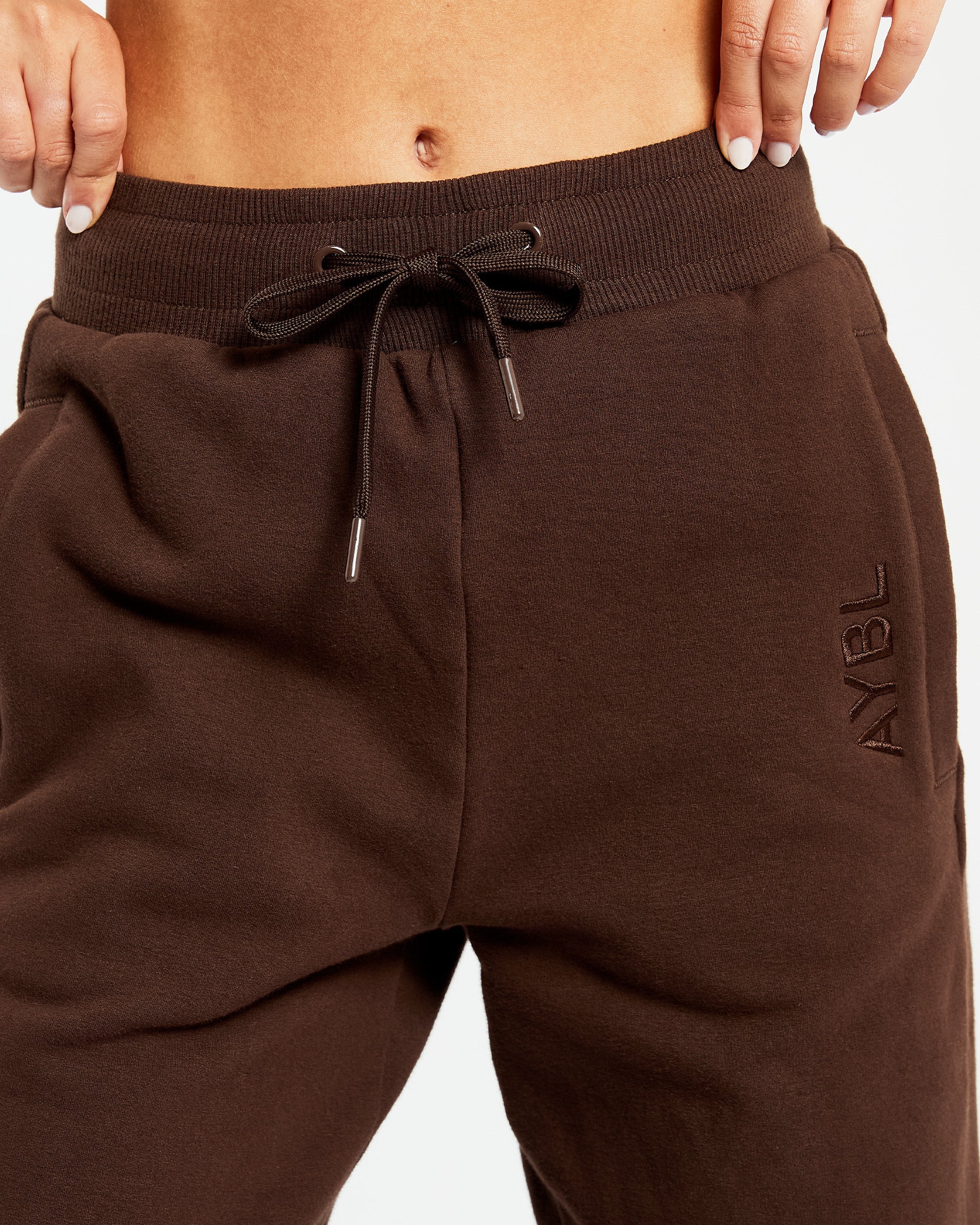 Pantalon de jogging décontracté à jambe droite de tous les jours - Marron cacao