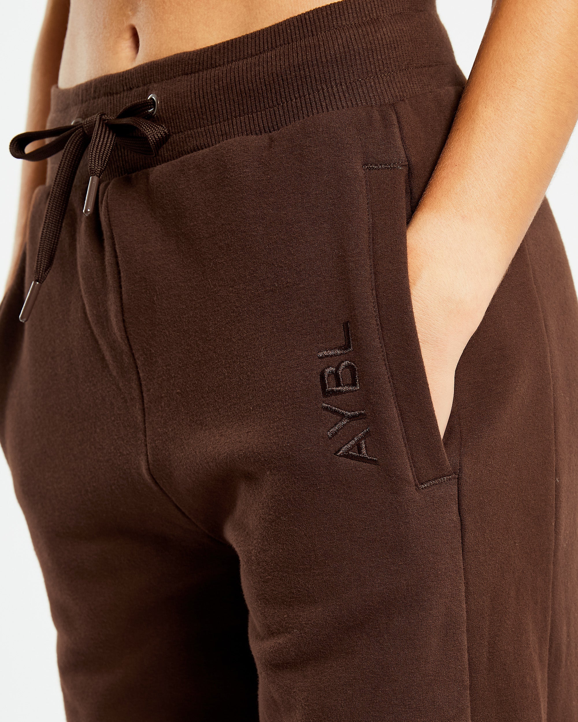 Pantalon de jogging décontracté à jambe droite de tous les jours - Marron cacao