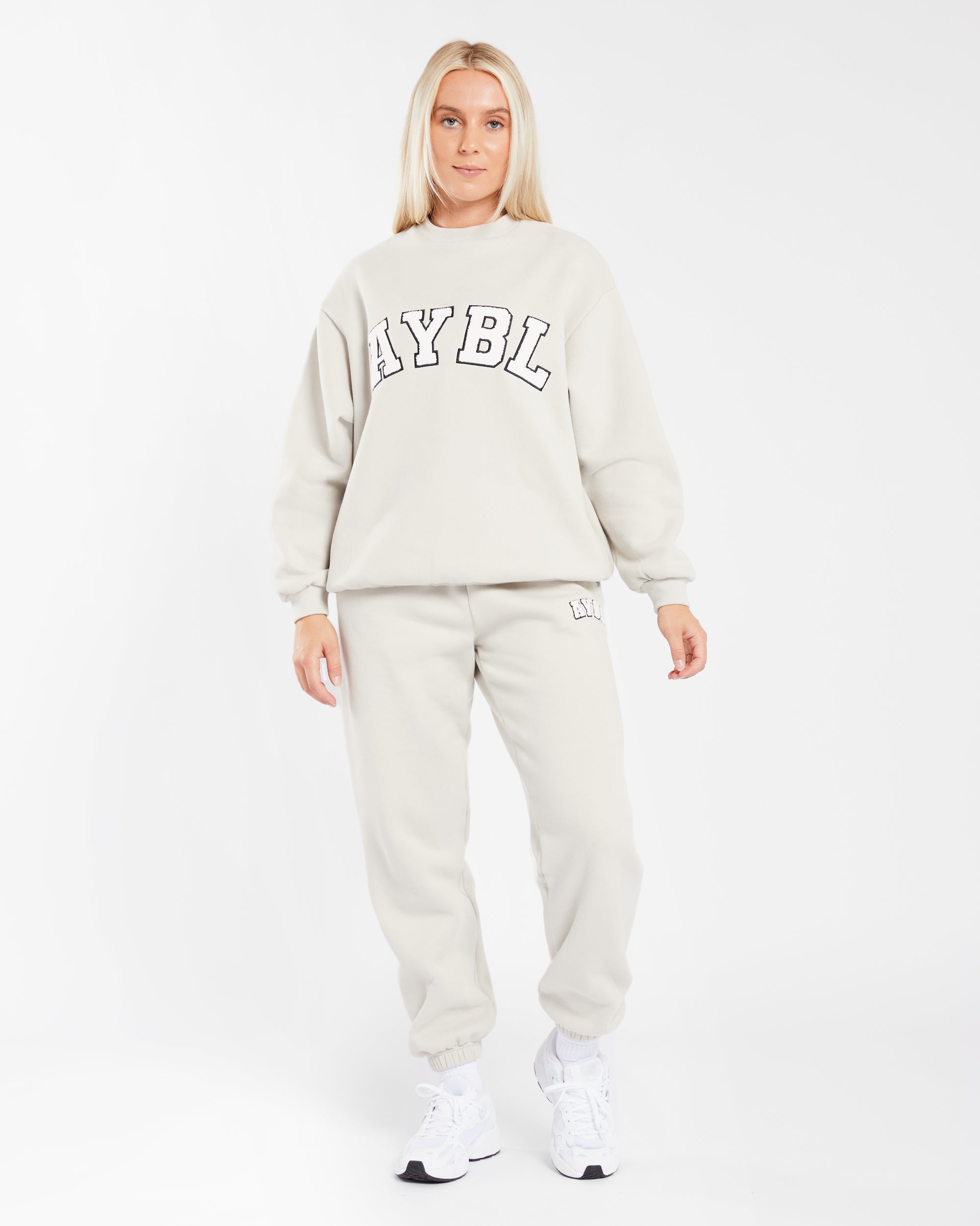 Übergroßes Varsity-Sweatshirt – Sand