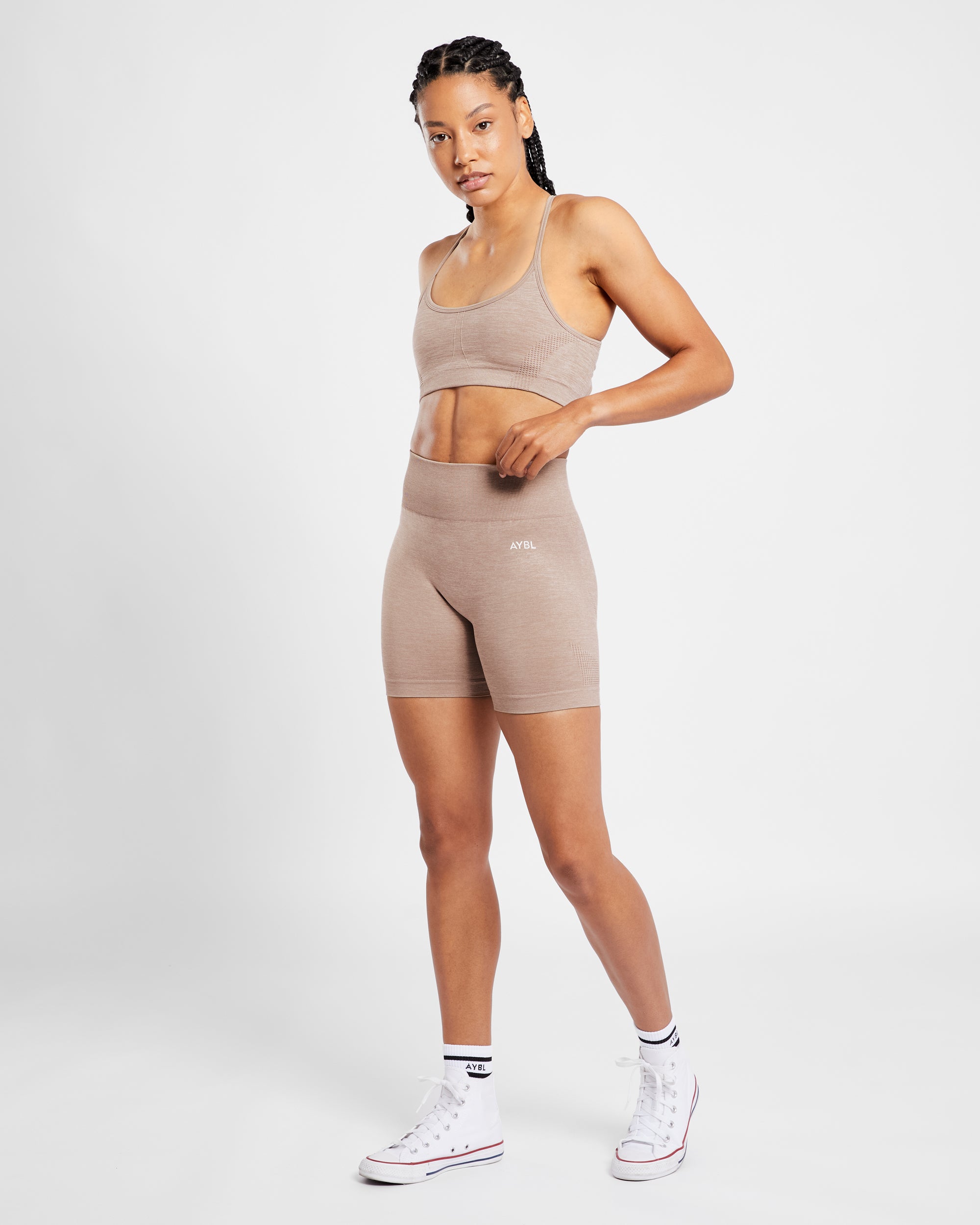 Revive Seamless Shorts - Warm Taupe Marl
