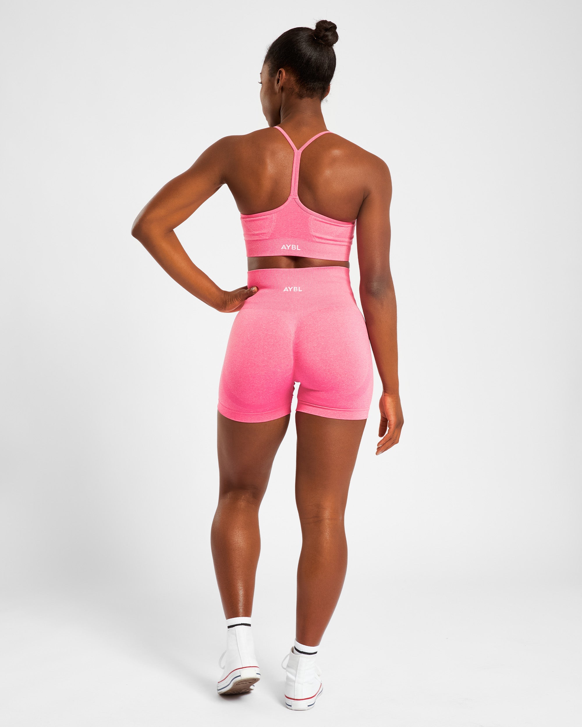 Nahtlose Empower-Shorts – Rosa meliert