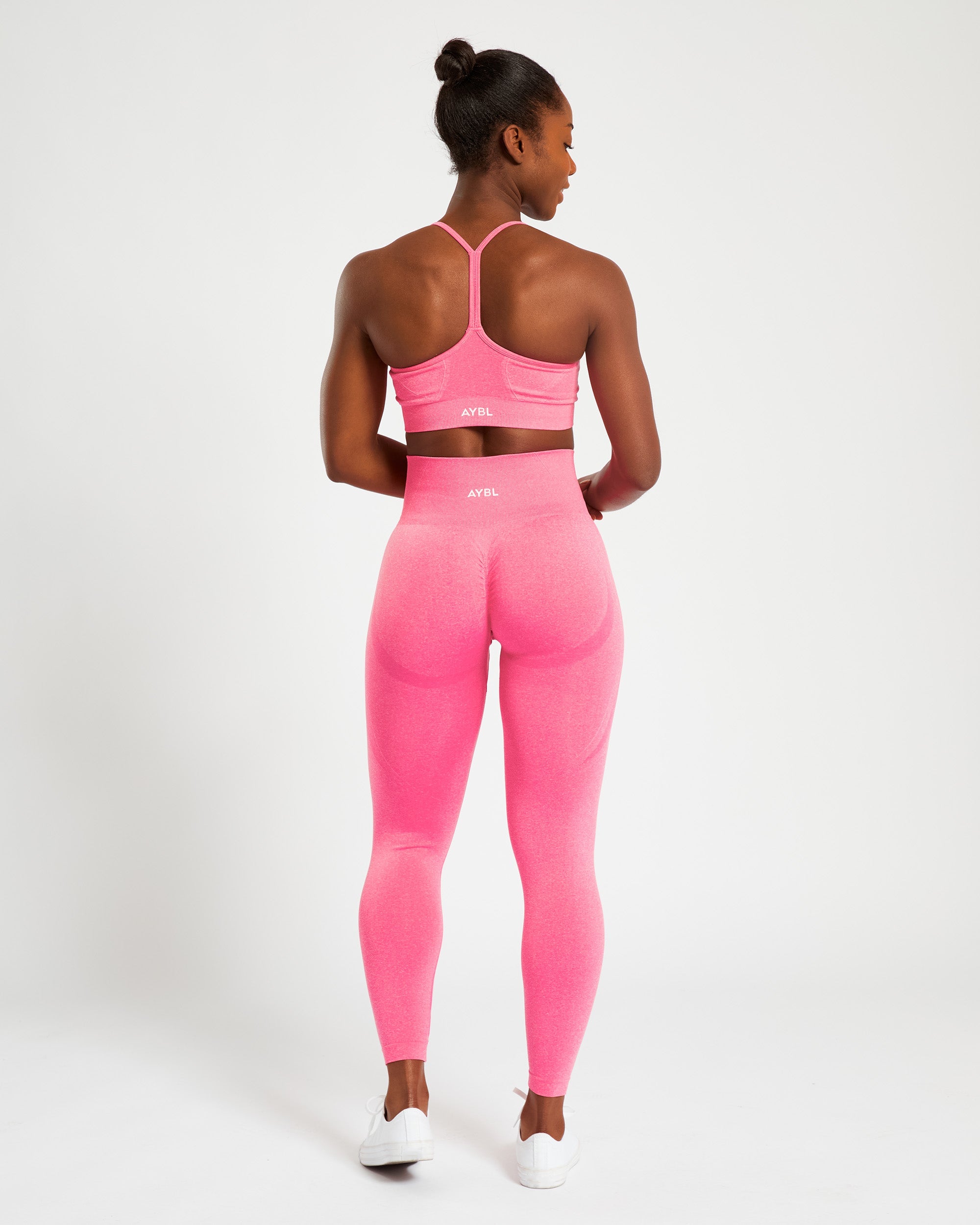 Nahtlose Leggings „Empower“ – Rosa meliert