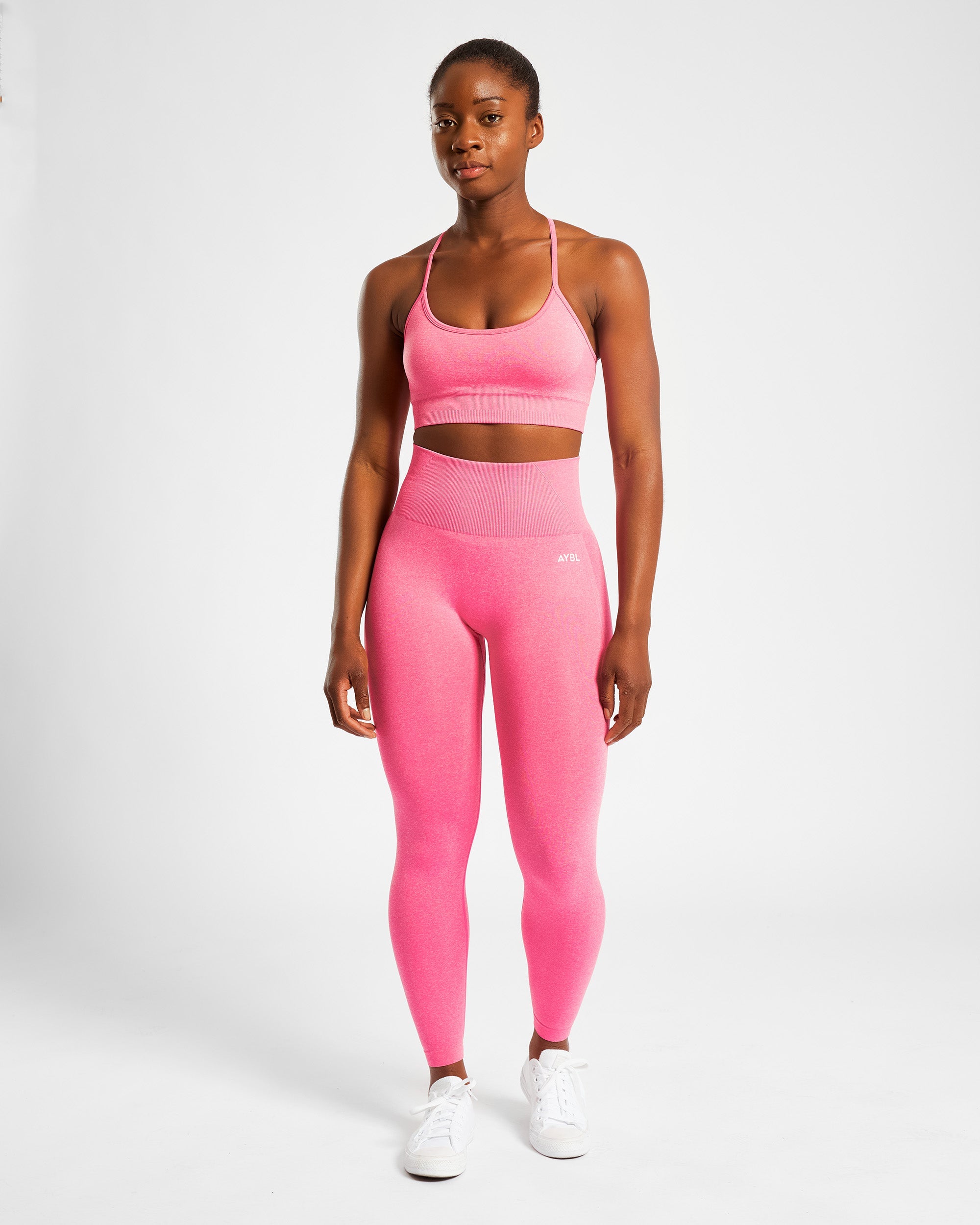 Nahtlose Leggings „Empower“ – Rosa meliert